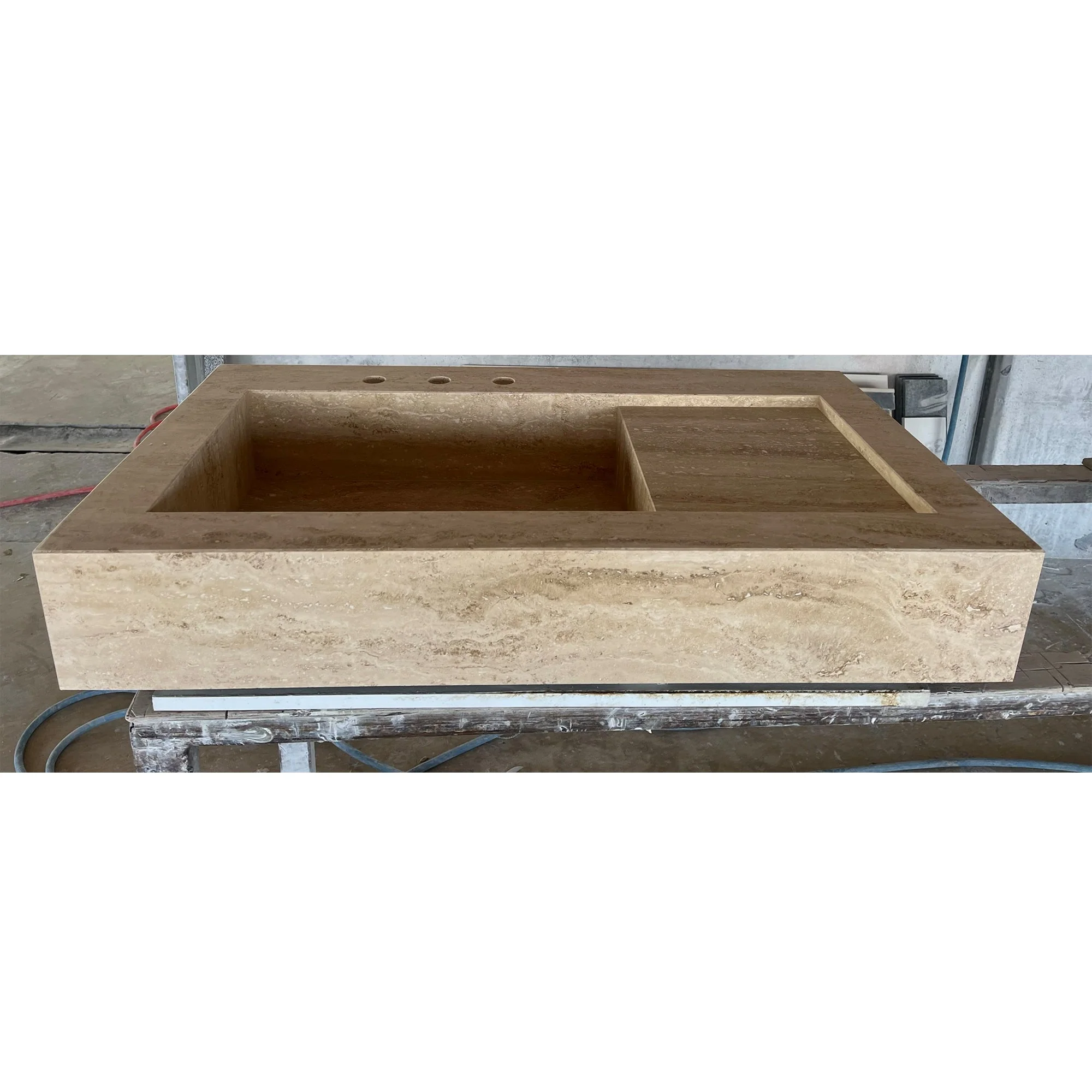 HANDCRAFTED CUSTOM TRAVERTINE SINK - 4 (TR-078) - Image 6