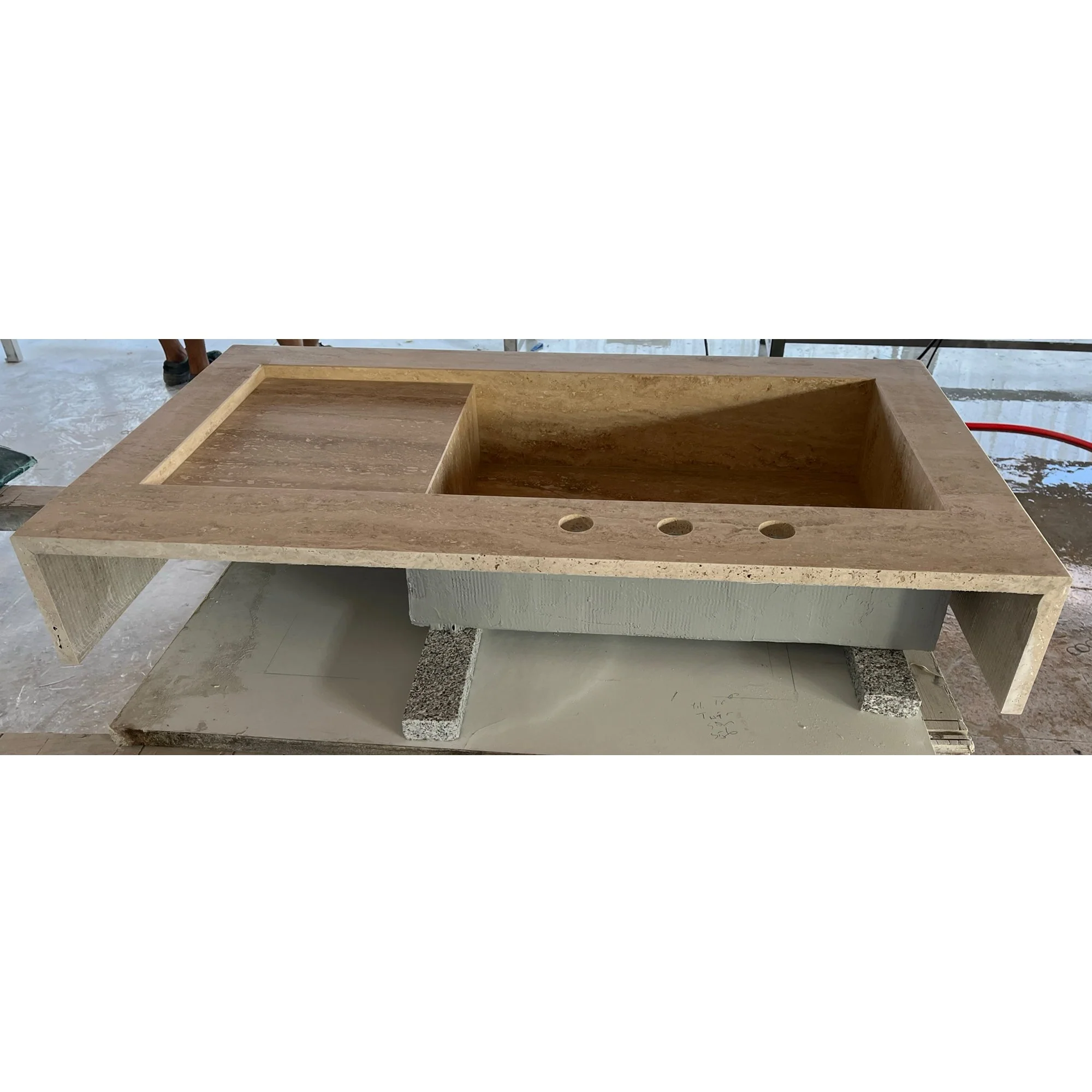 HANDCRAFTED CUSTOM TRAVERTINE SINK - 4 (TR-078) - Image 7