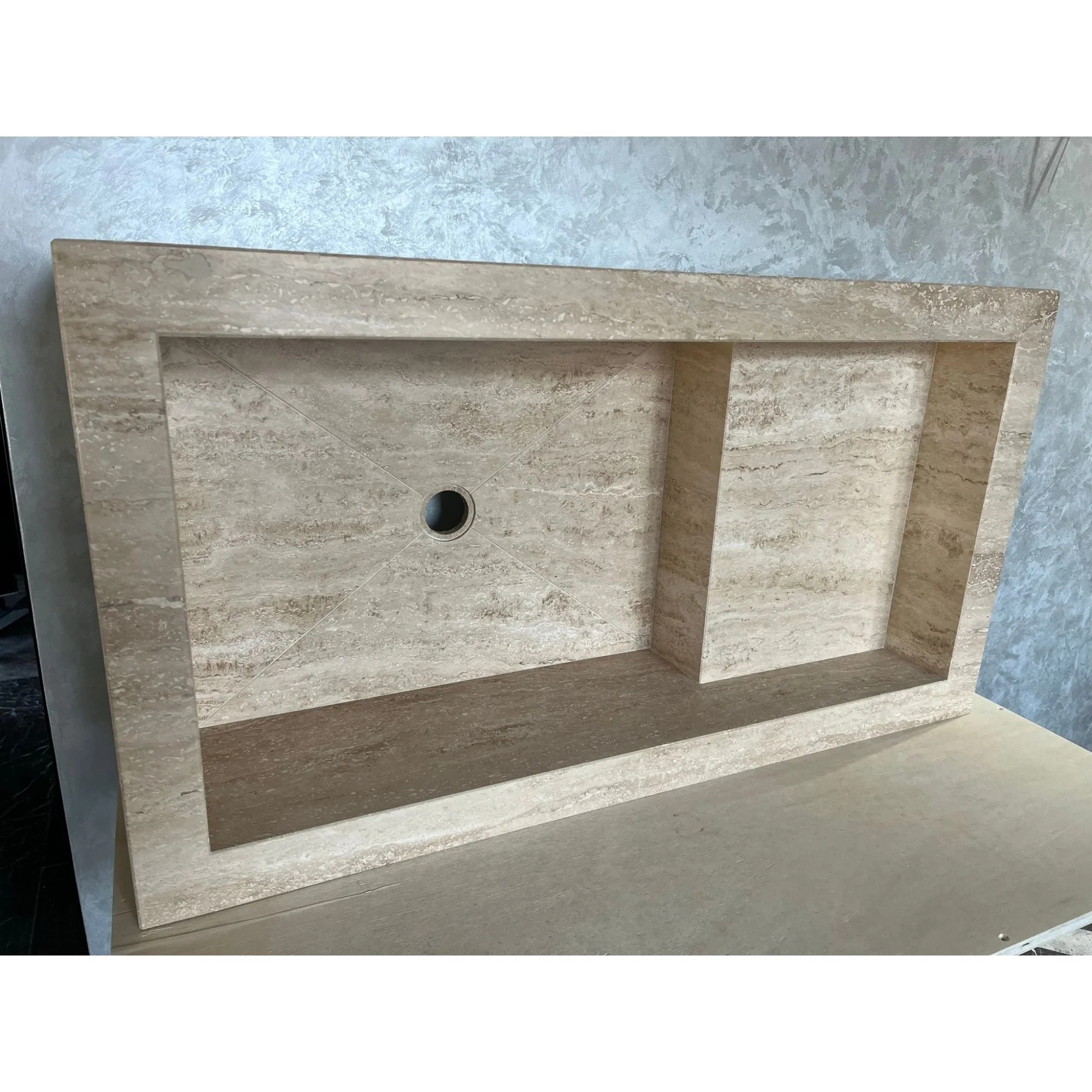 HANDCRAFTED CUSTOM TRAVERTINE SINK (TR-107) - Image 4