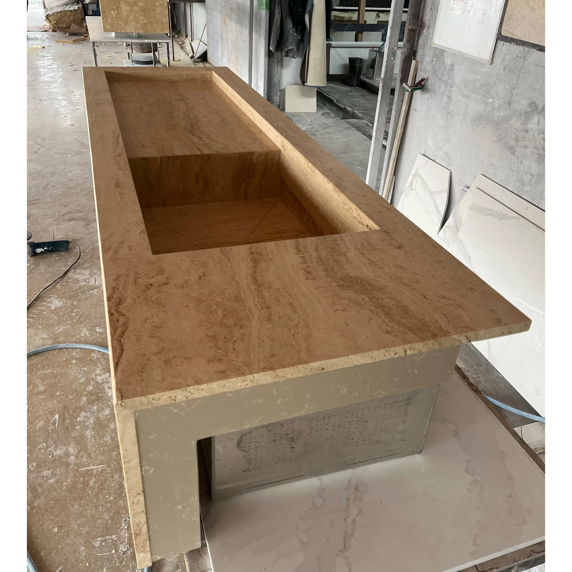 HANDCRAFTED CUSTOM TRAVERTINE SINK - 6 (TR-145) - Image 3