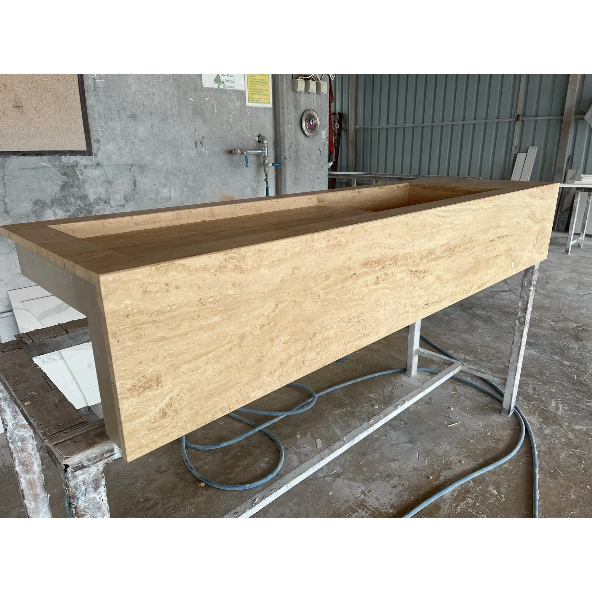 HANDCRAFTED CUSTOM TRAVERTINE SINK - 6 (TR-145) - Image 4