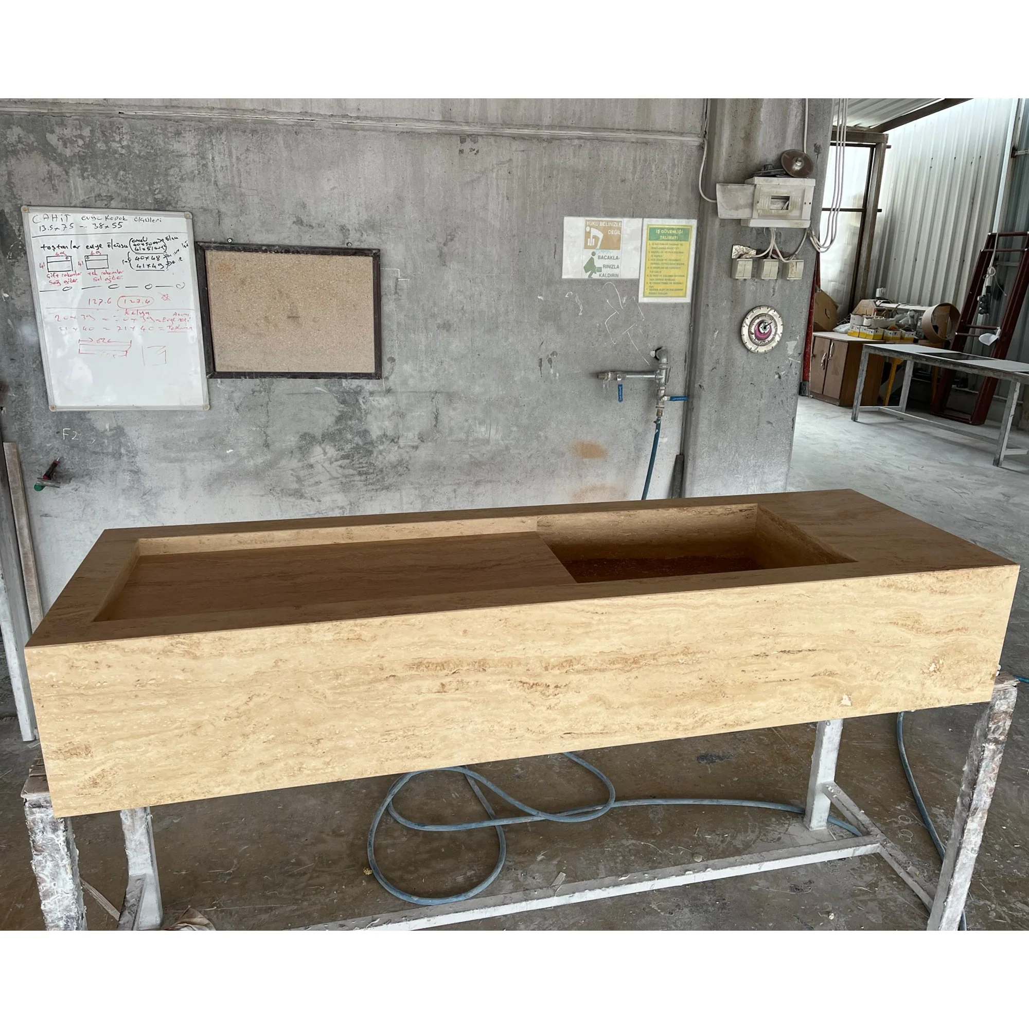 HANDCRAFTED CUSTOM TRAVERTINE SINK - 6 (TR-145) - Image 8