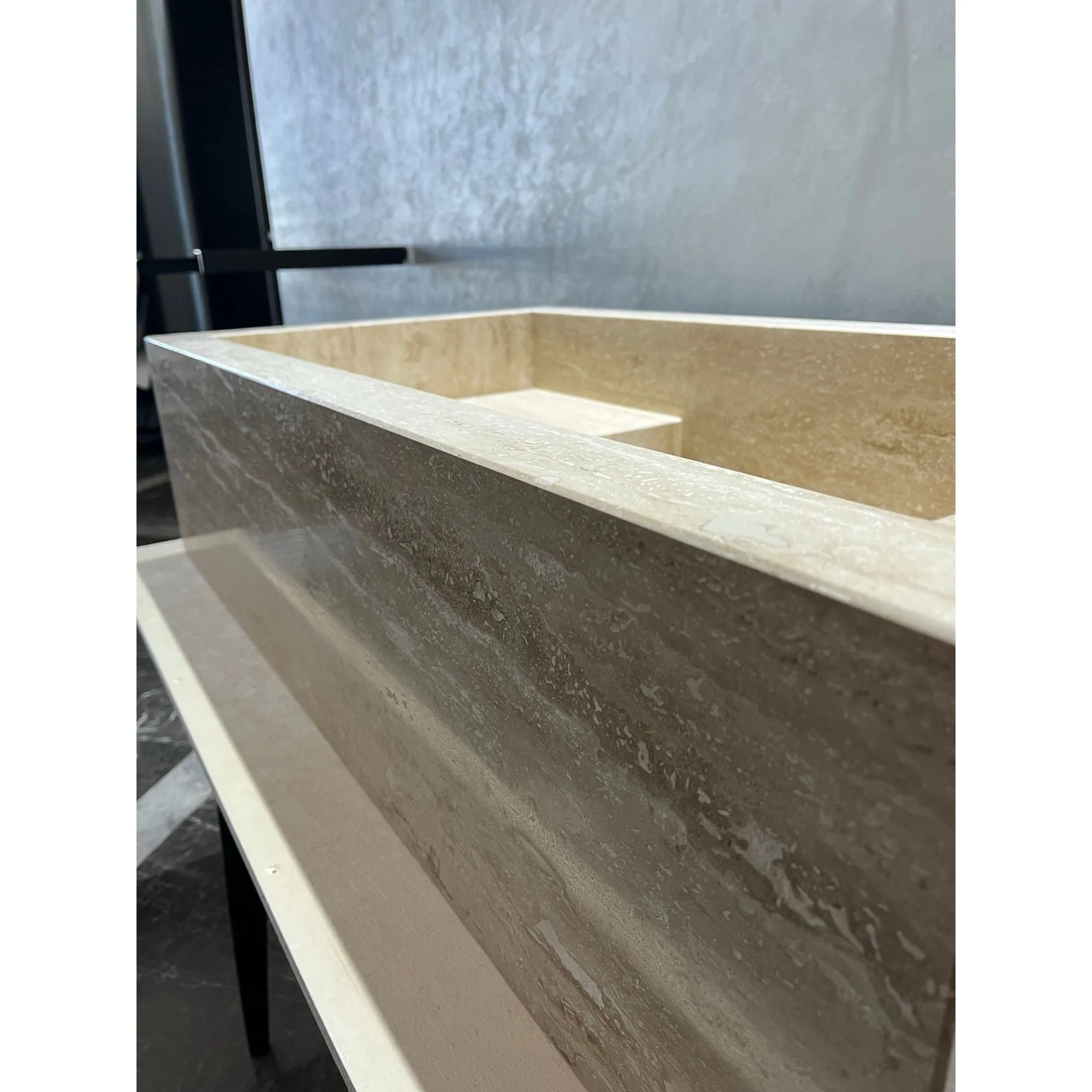 HANDCRAFTED CUSTOM TRAVERTINE SINK (TR-107) - Image 6