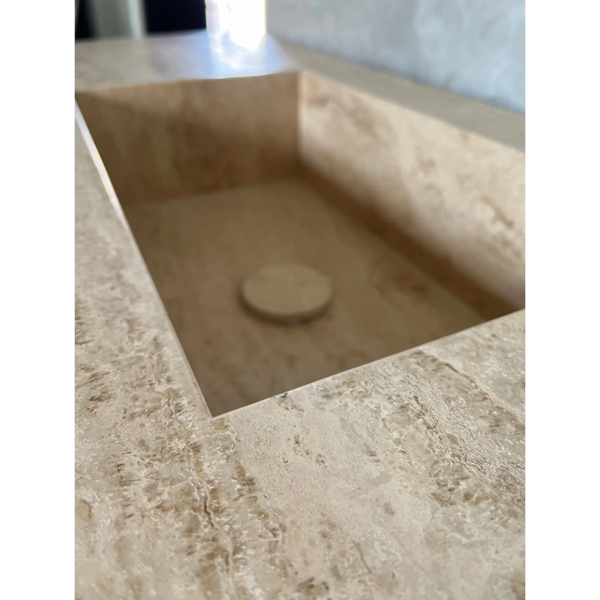 HANDCRAFTED CUSTOM TRAVERTINE SINK (TR-051) - Image 10