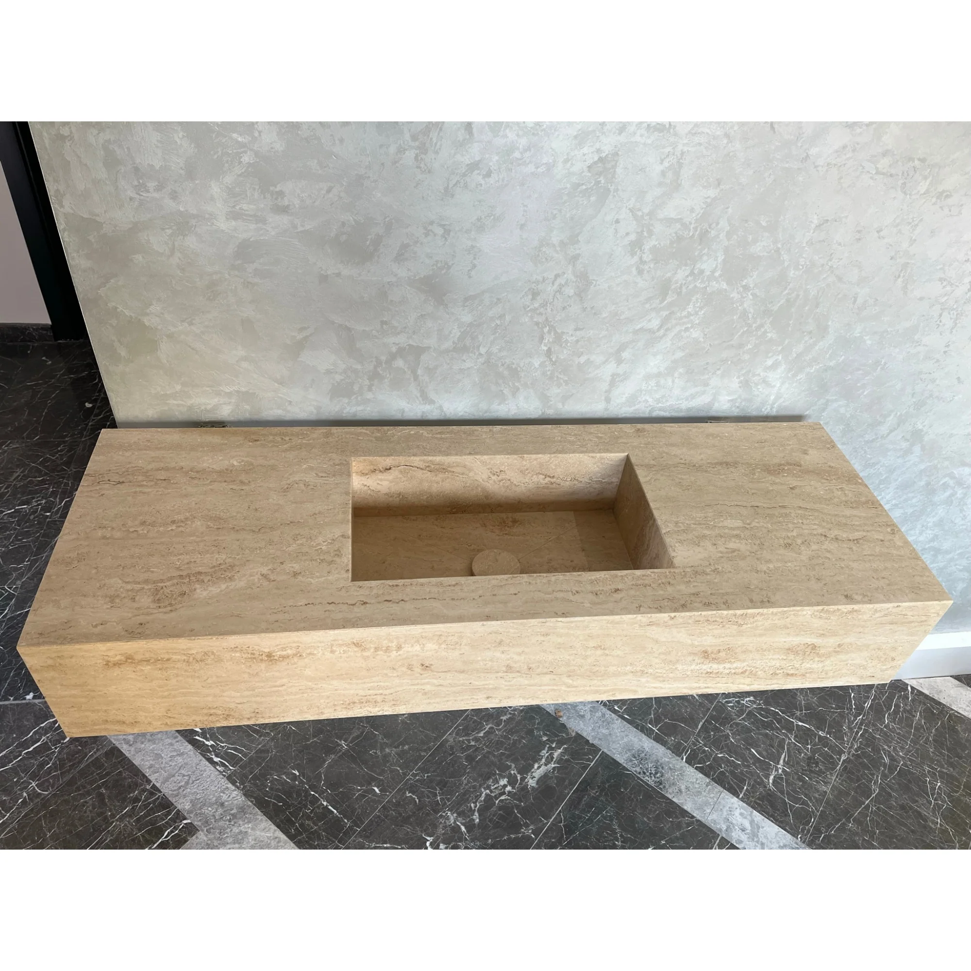 HANDCRAFTED CUSTOM TRAVERTINE SINK (TR-051) - Image 15