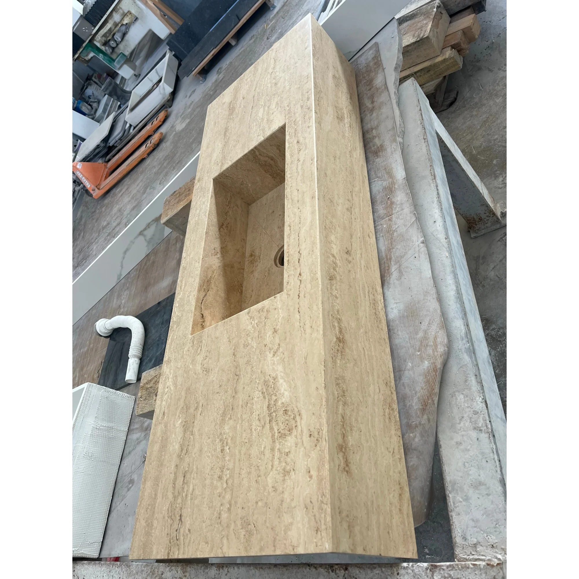 HANDCRAFTED CUSTOM TRAVERTINE SINK (TR-051) - Image 20