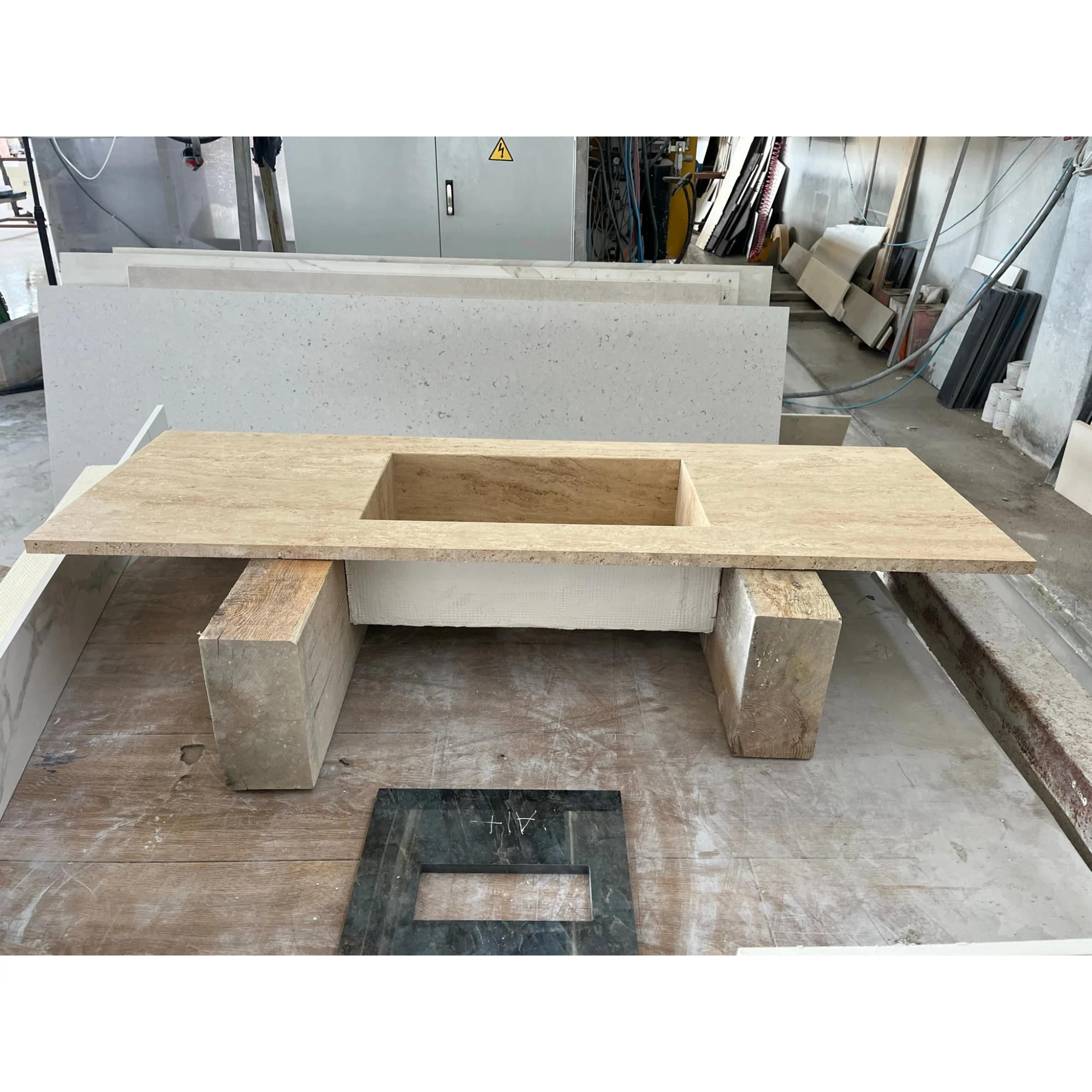 HANDCRAFTED CUSTOM TRAVERTINE SINK (TR-051) - Image 7