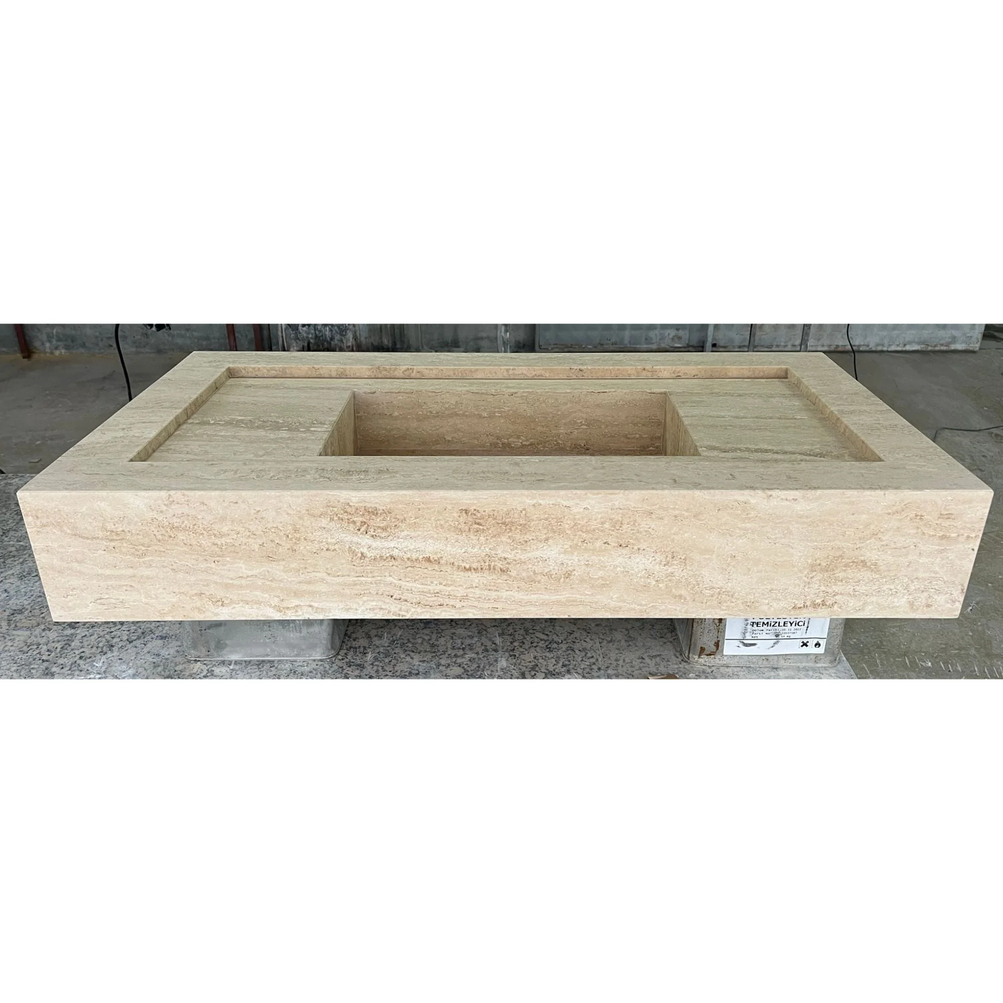 HANDCRAFTED CUSTOM TRAVERTINE SINK (TR-072) - Image 9