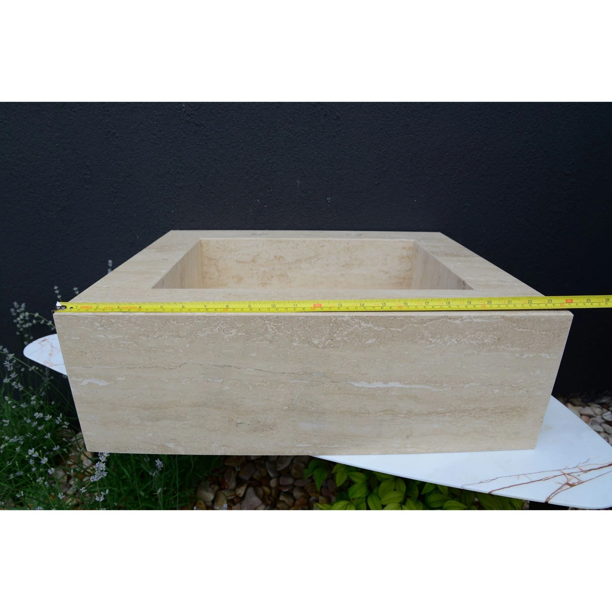 HANDCRAFTED CUSTOM TRAVERTINE SINK (TR-055) - Image 10