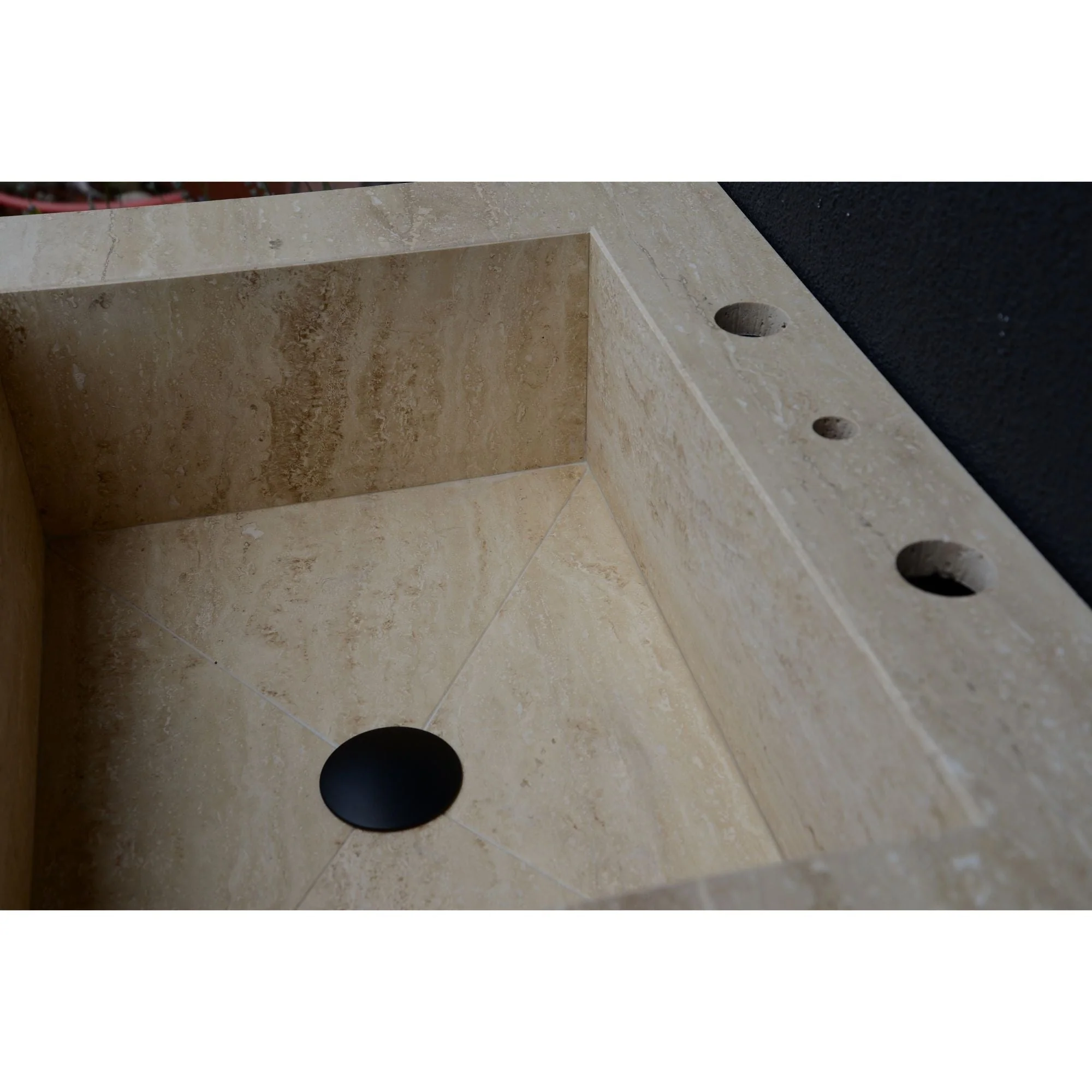 HANDCRAFTED CUSTOM TRAVERTINE SINK (TR-055) - Image 12