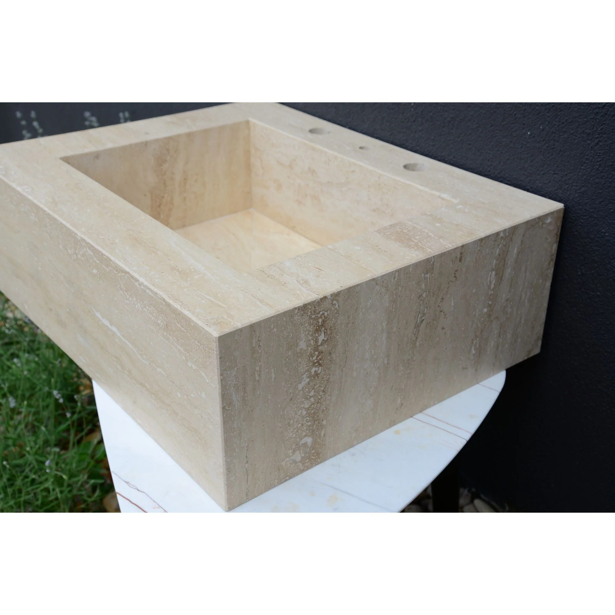 HANDCRAFTED CUSTOM TRAVERTINE SINK (TR-055) - Image 4