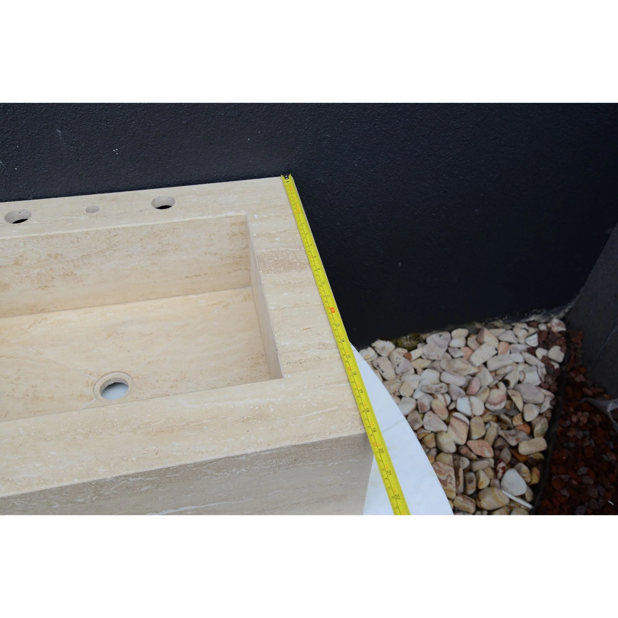 HANDCRAFTED CUSTOM TRAVERTINE SINK (TR-055) - Image 5