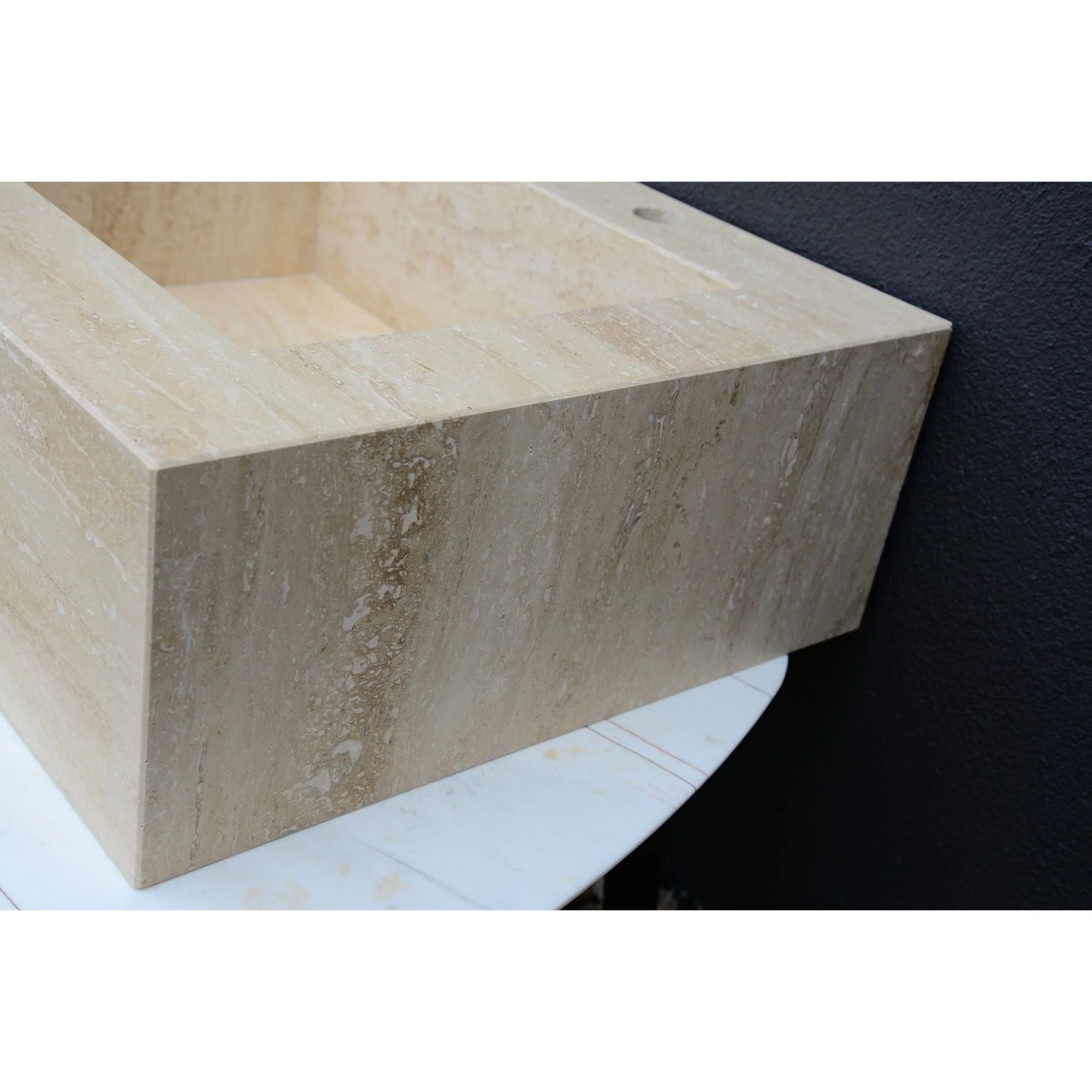 HANDCRAFTED CUSTOM TRAVERTINE SINK (TR-055) - Image 6