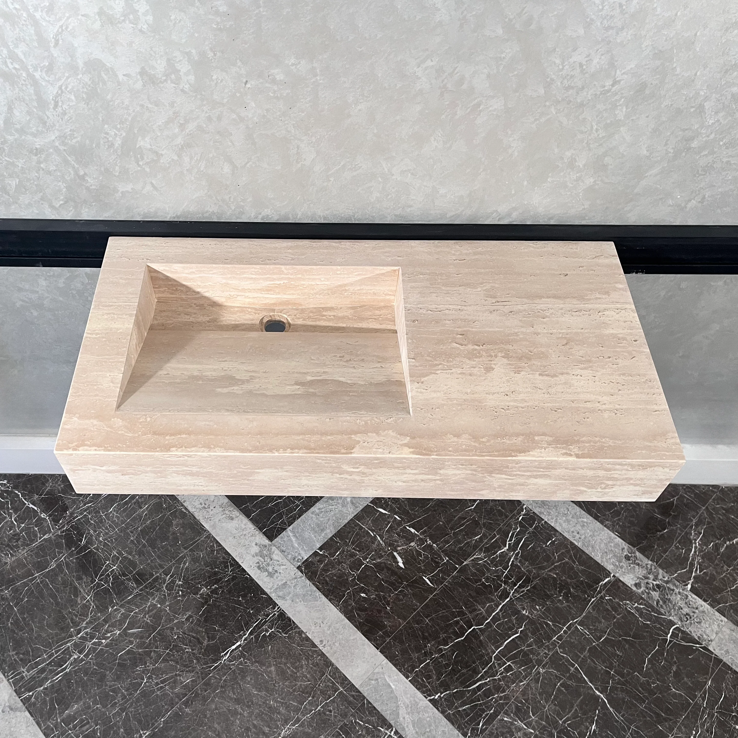 HANDCRAFTED CUSTOM TRAVERTINE SINK (TR-060) - Image 4
