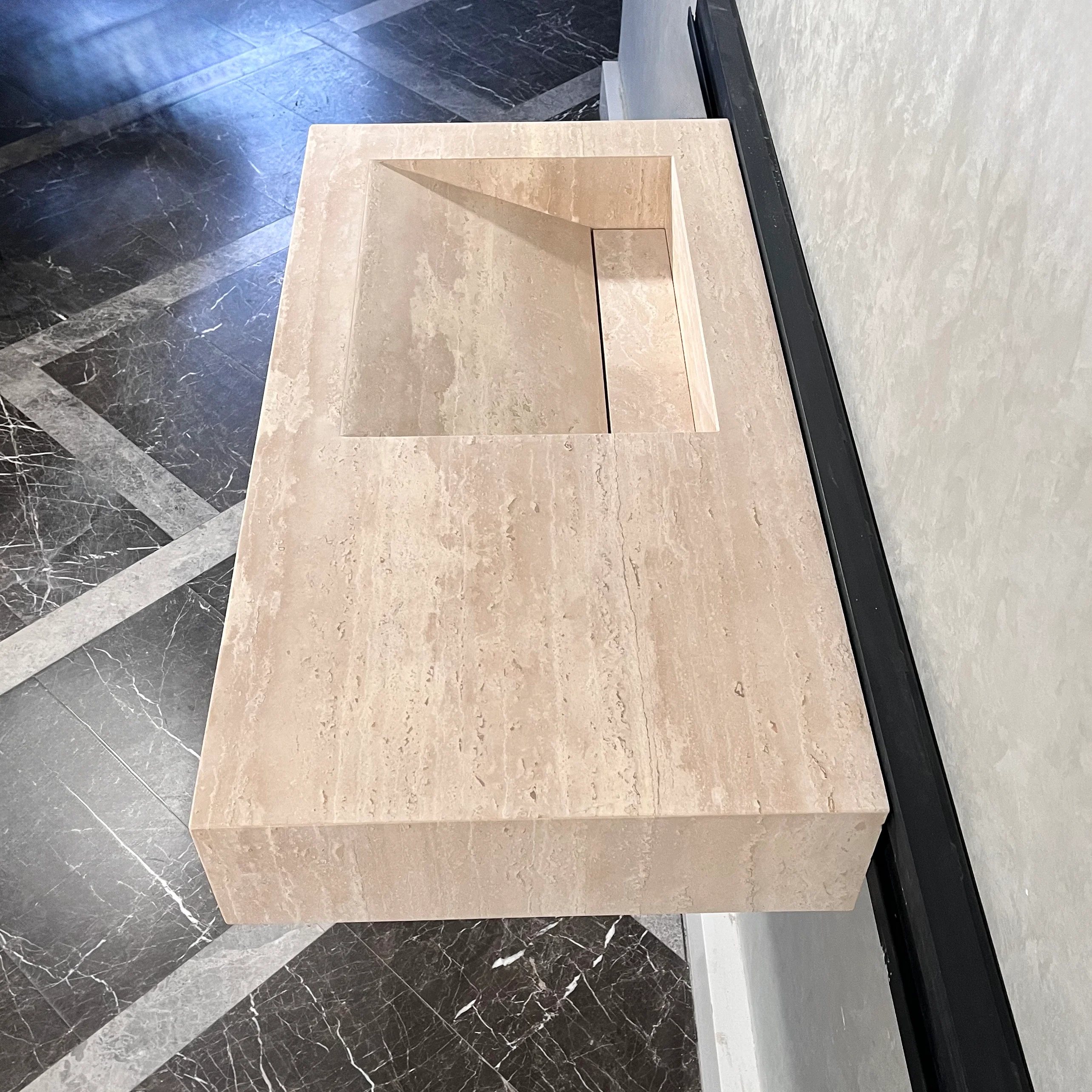 HANDCRAFTED CUSTOM TRAVERTINE SINK (TR-060) - Image 7