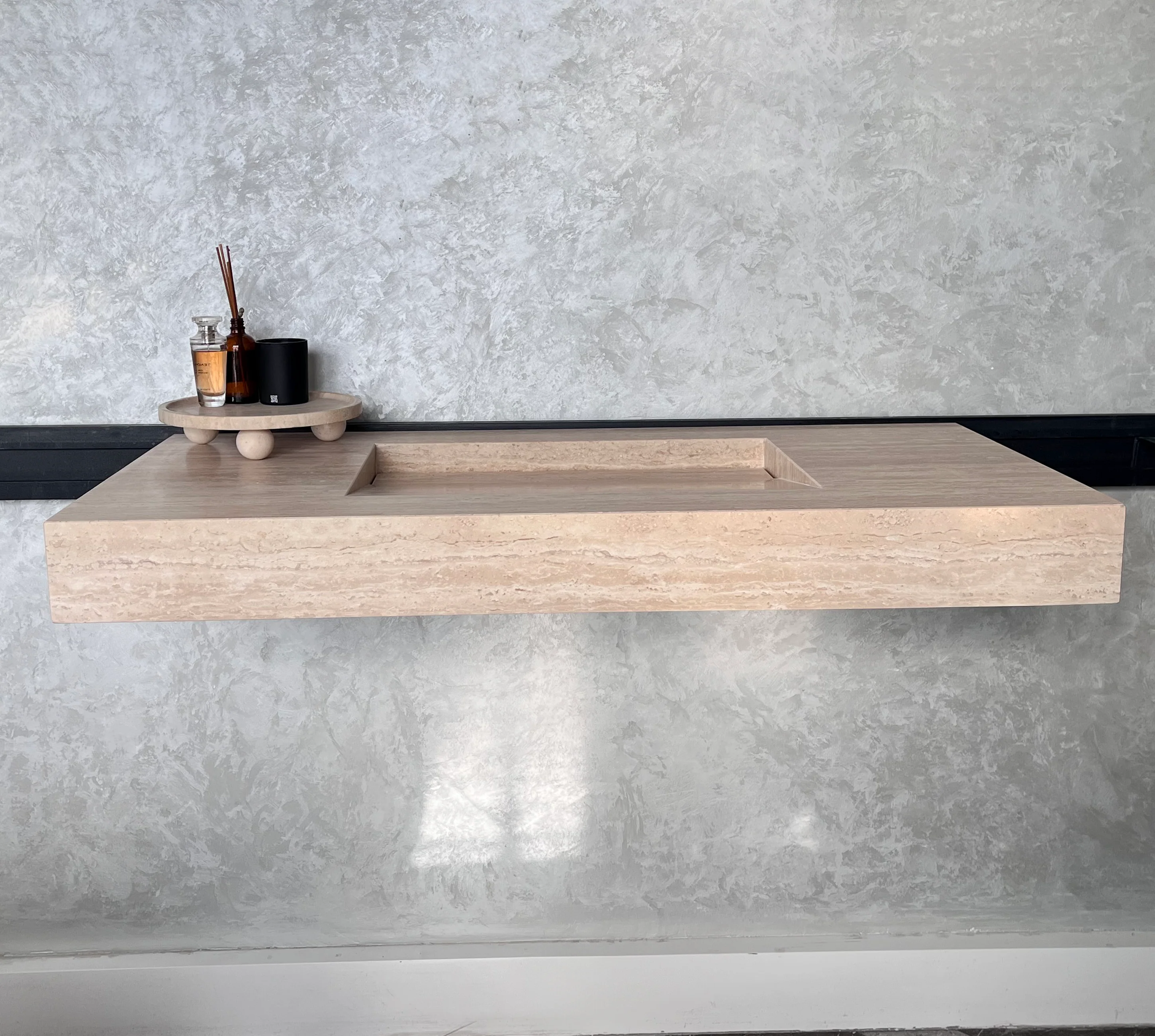 HANDCRAFTED CUSTOM TRAVERTINE SINK (TR-061) - Image 5