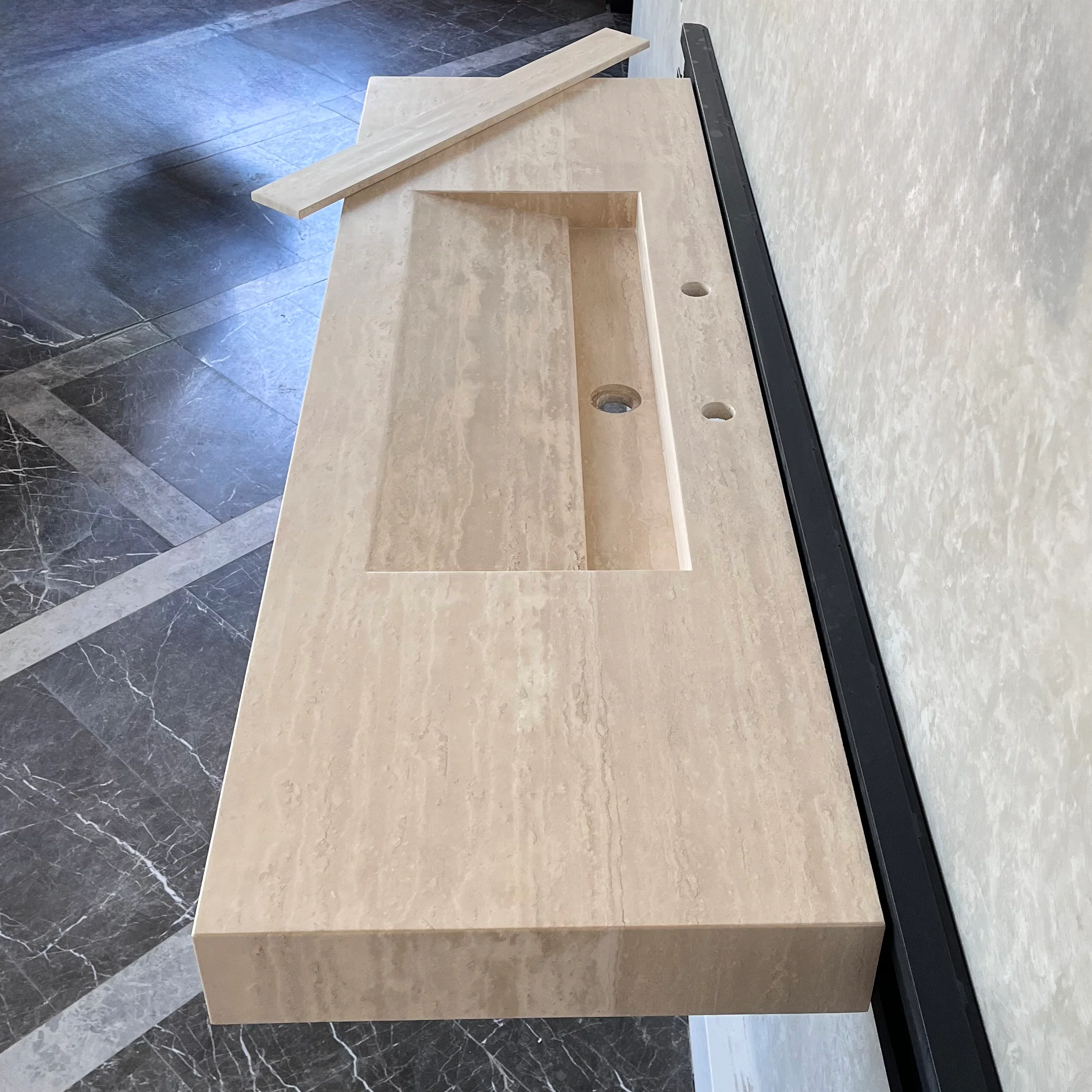 HANDCRAFTED CUSTOM TRAVERTINE SINK (TR-072) - Image 8