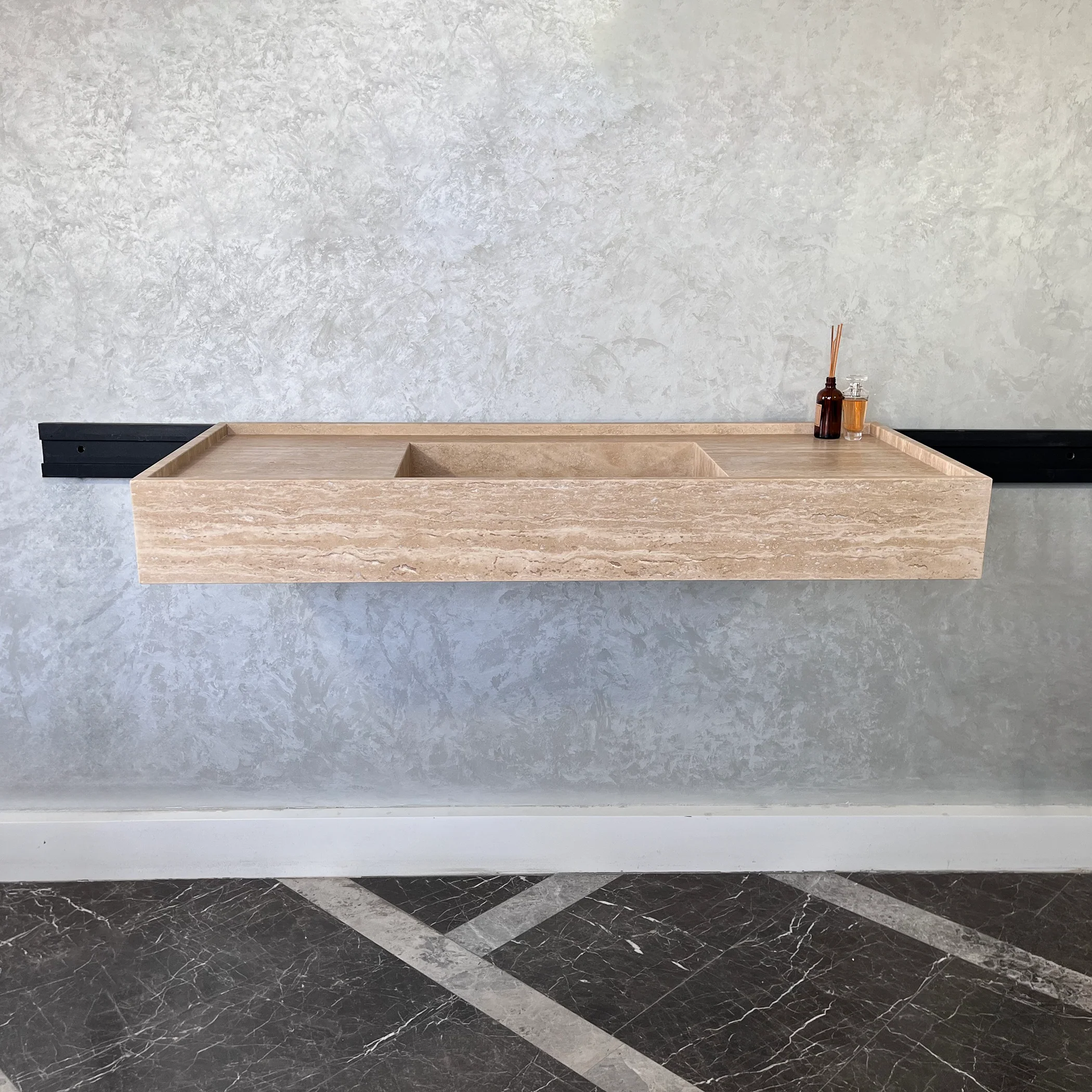 HANDCRAFTED CUSTOM TRAVERTINE SINK (TR-074) - Image 2