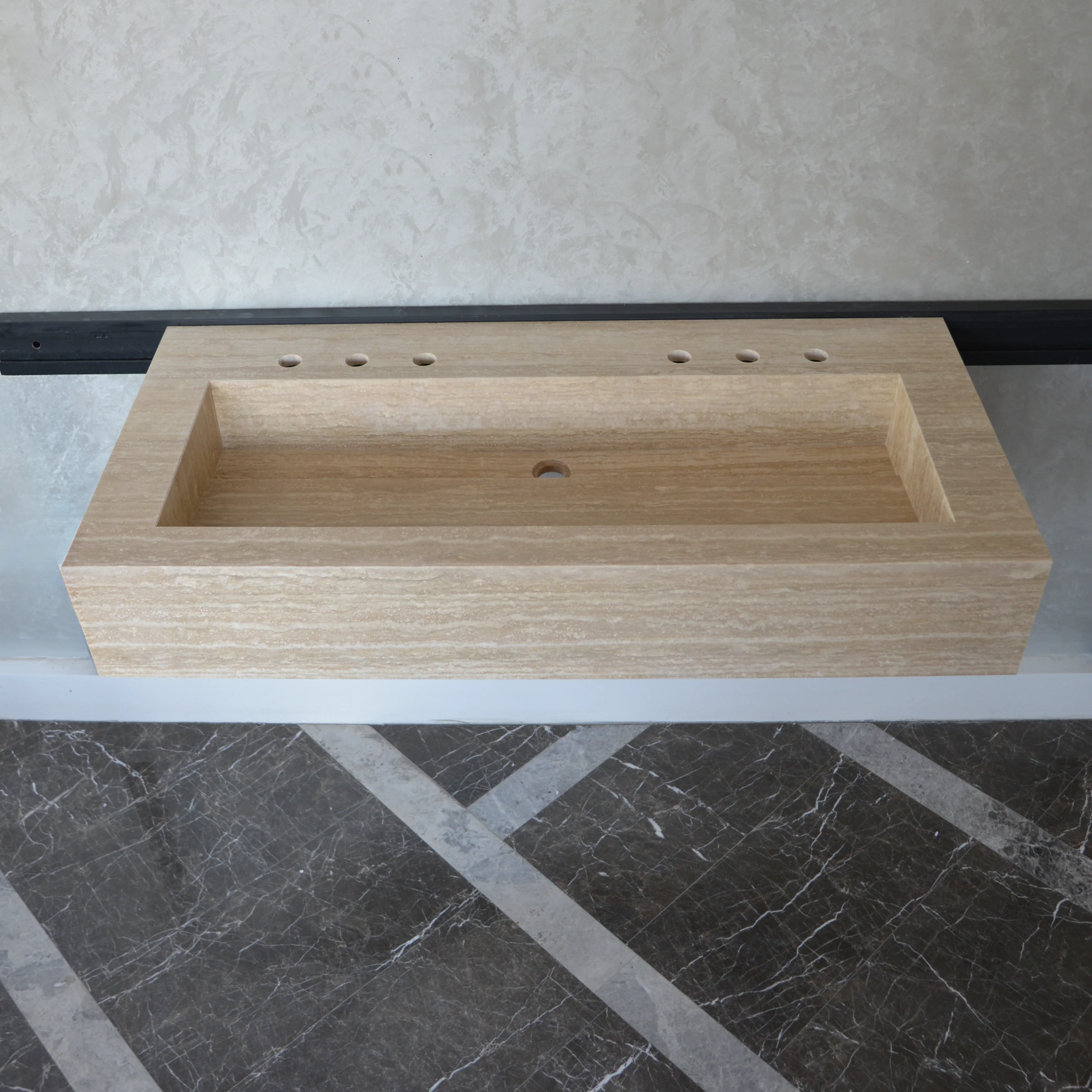 HANDCRAFTED CUSTOM TRAVERTINE SINK (TR-081) - Image 10
