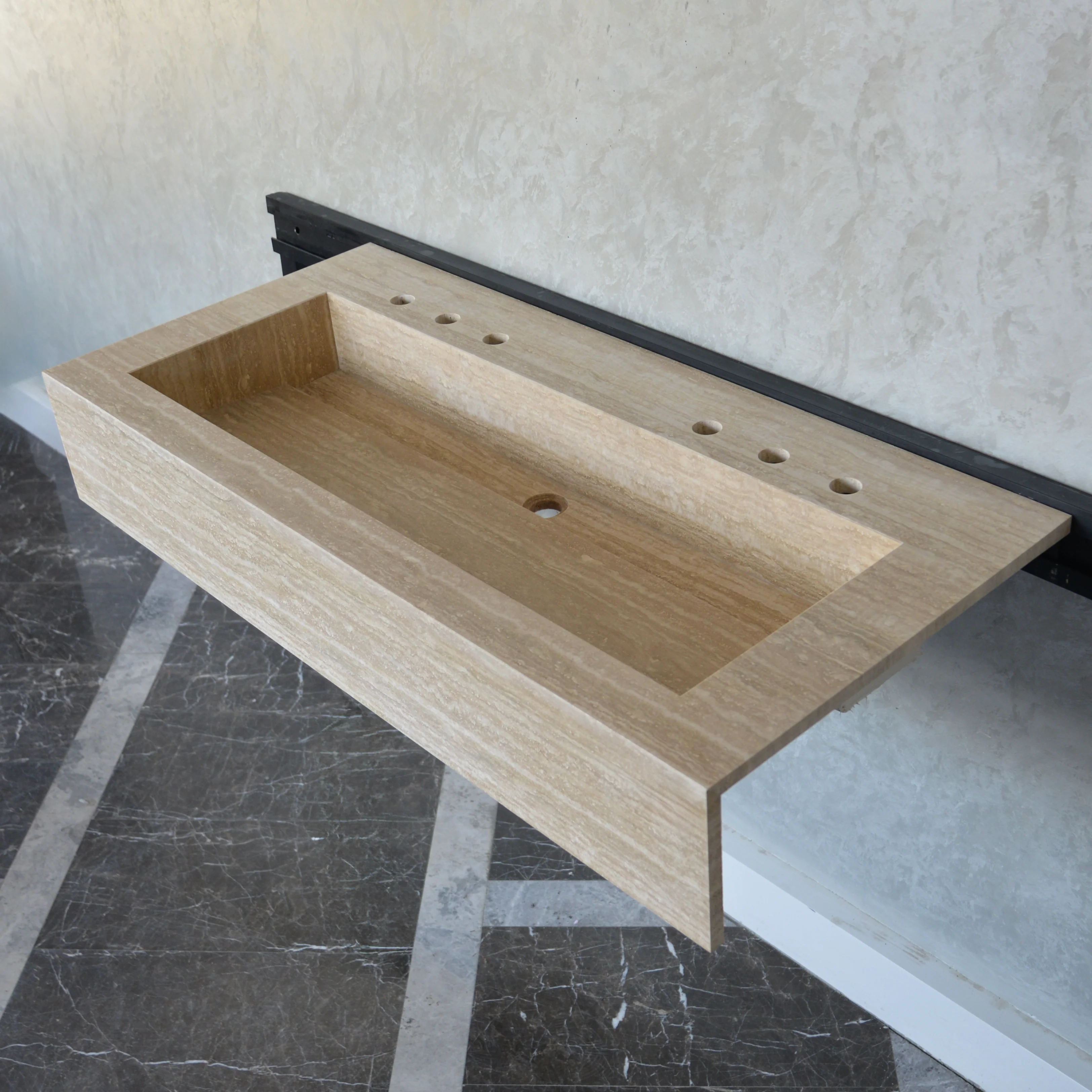 HANDCRAFTED CUSTOM TRAVERTINE SINK (TR-081) - Image 2