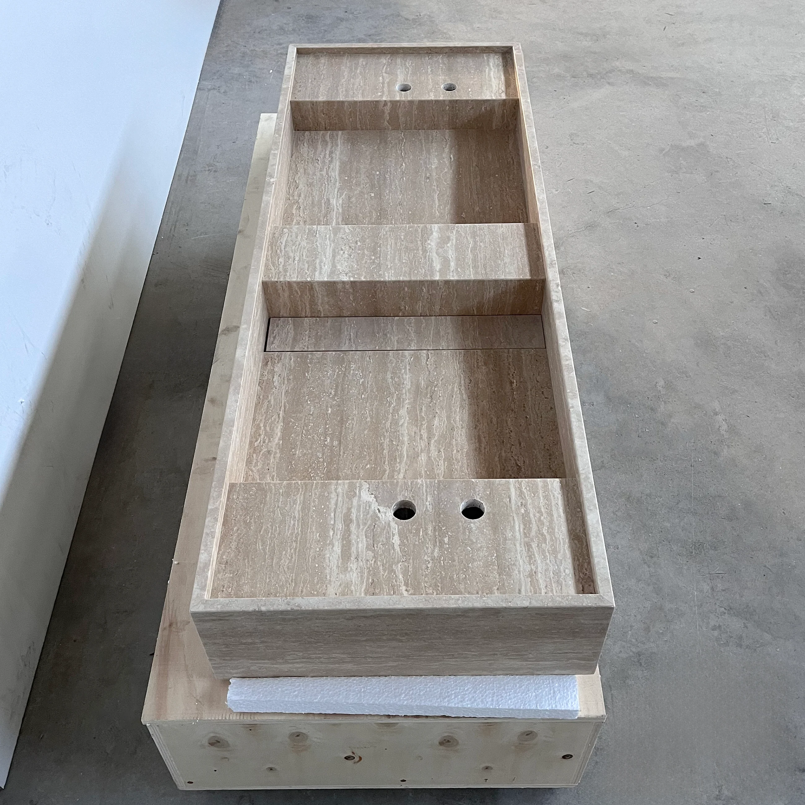 HANDCRAFTED CUSTOM TRAVERTINE SINK (TR-111) - Image 10