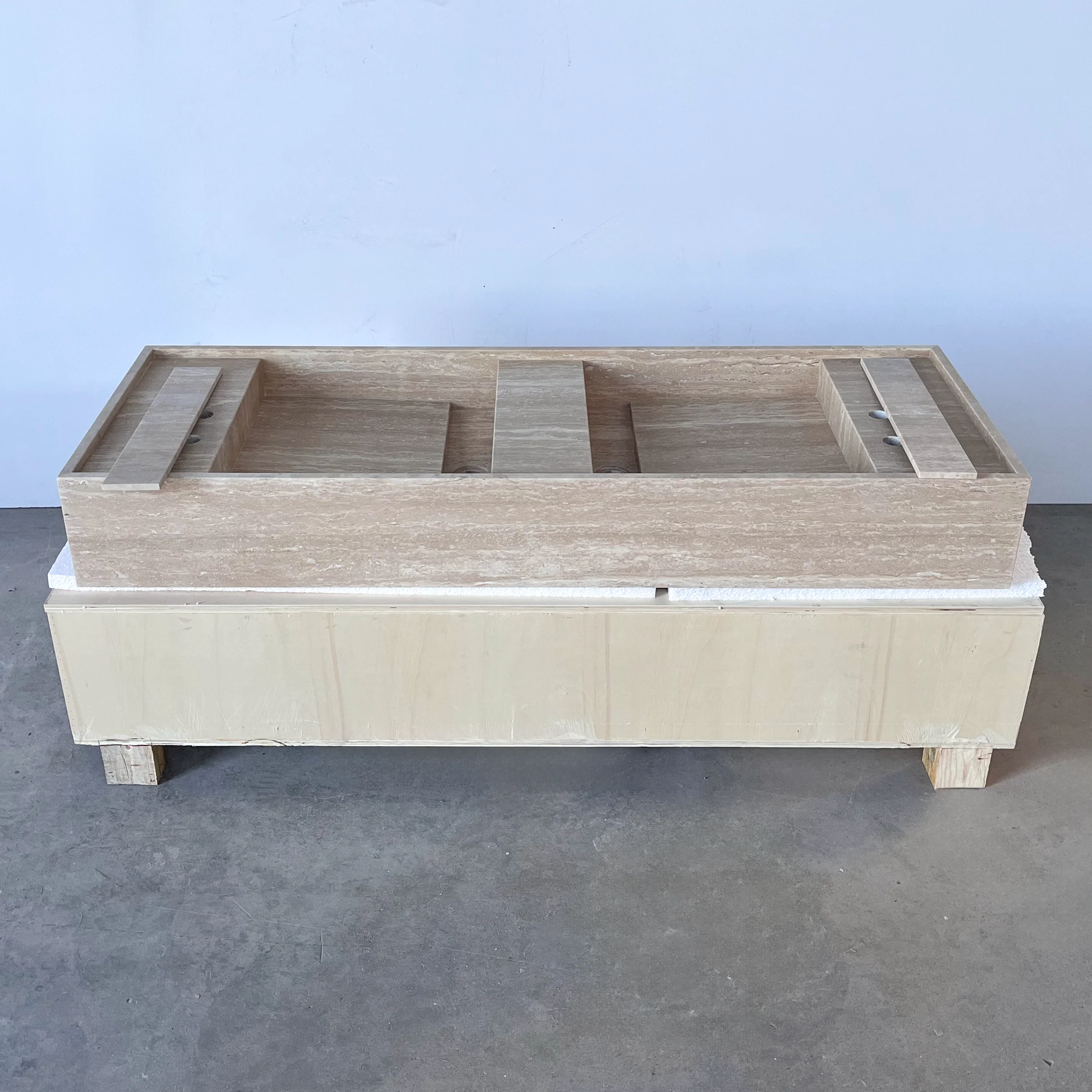 HANDCRAFTED CUSTOM TRAVERTINE SINK (TR-111) - Image 2