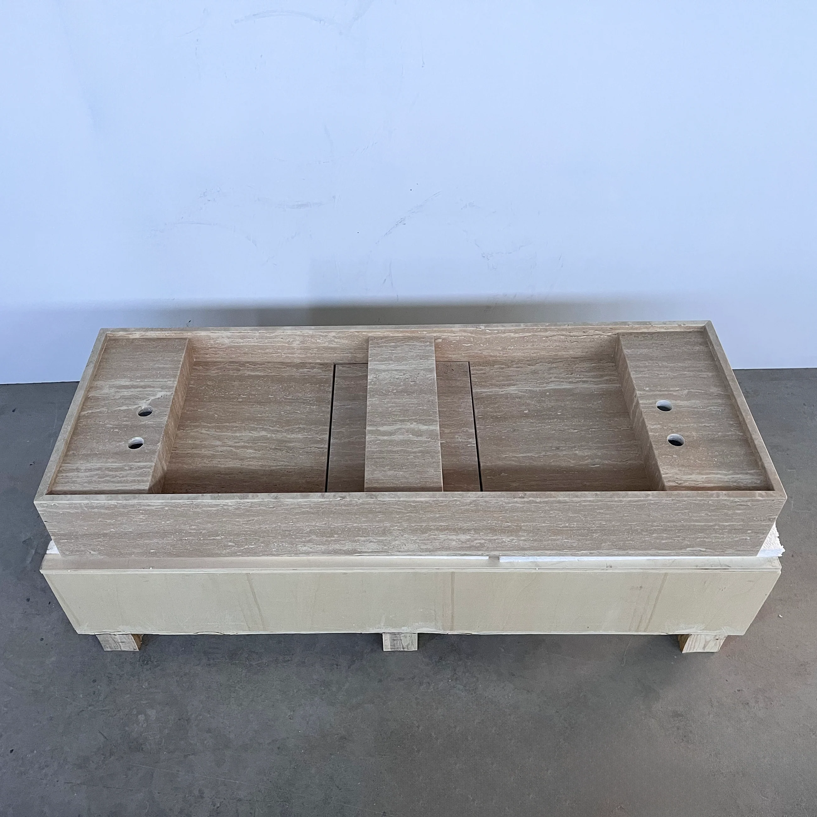 HANDCRAFTED CUSTOM TRAVERTINE SINK (TR-111) - Image 4