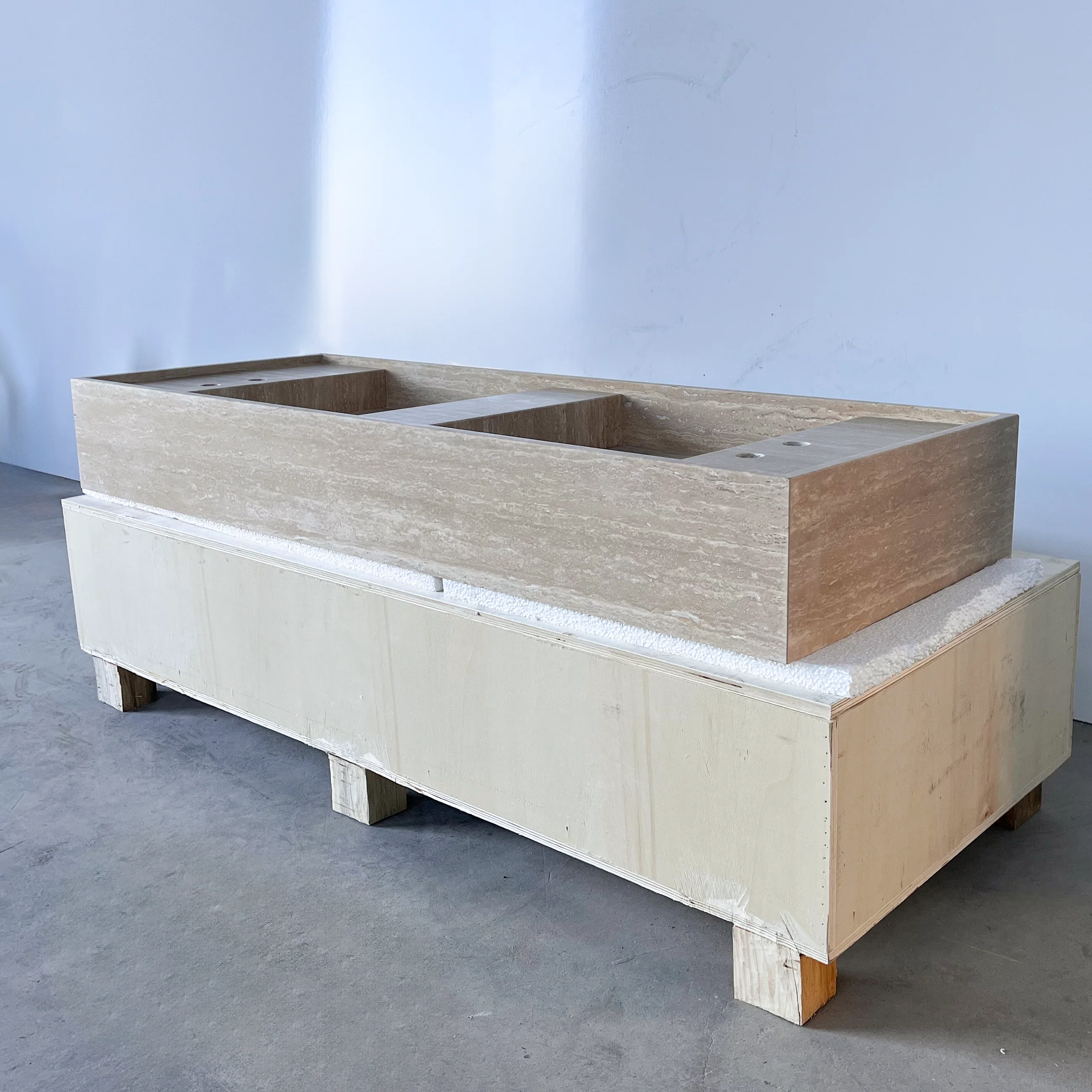 HANDCRAFTED CUSTOM TRAVERTINE SINK (TR-111) - Image 5