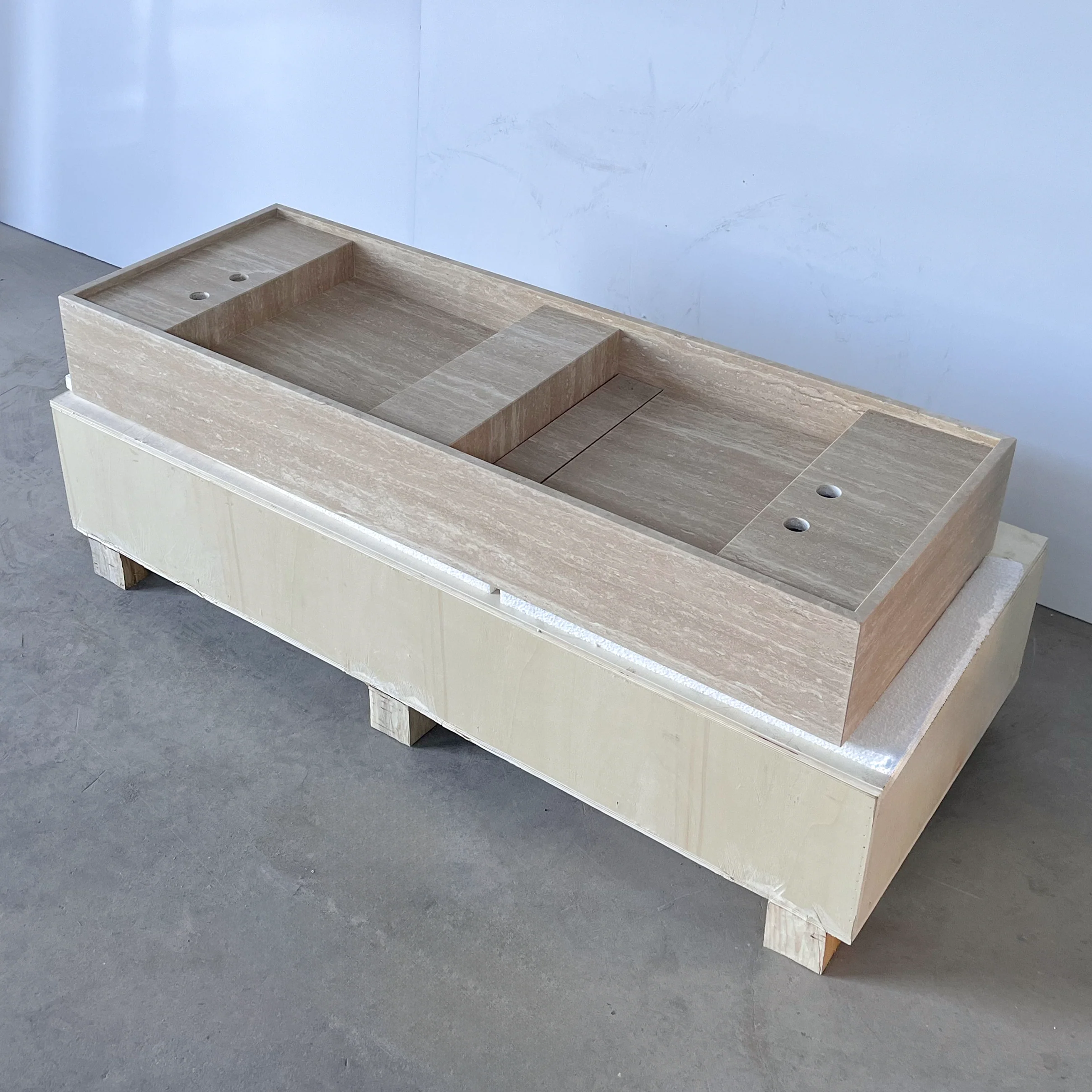 HANDCRAFTED CUSTOM TRAVERTINE SINK (TR-111) - Image 6