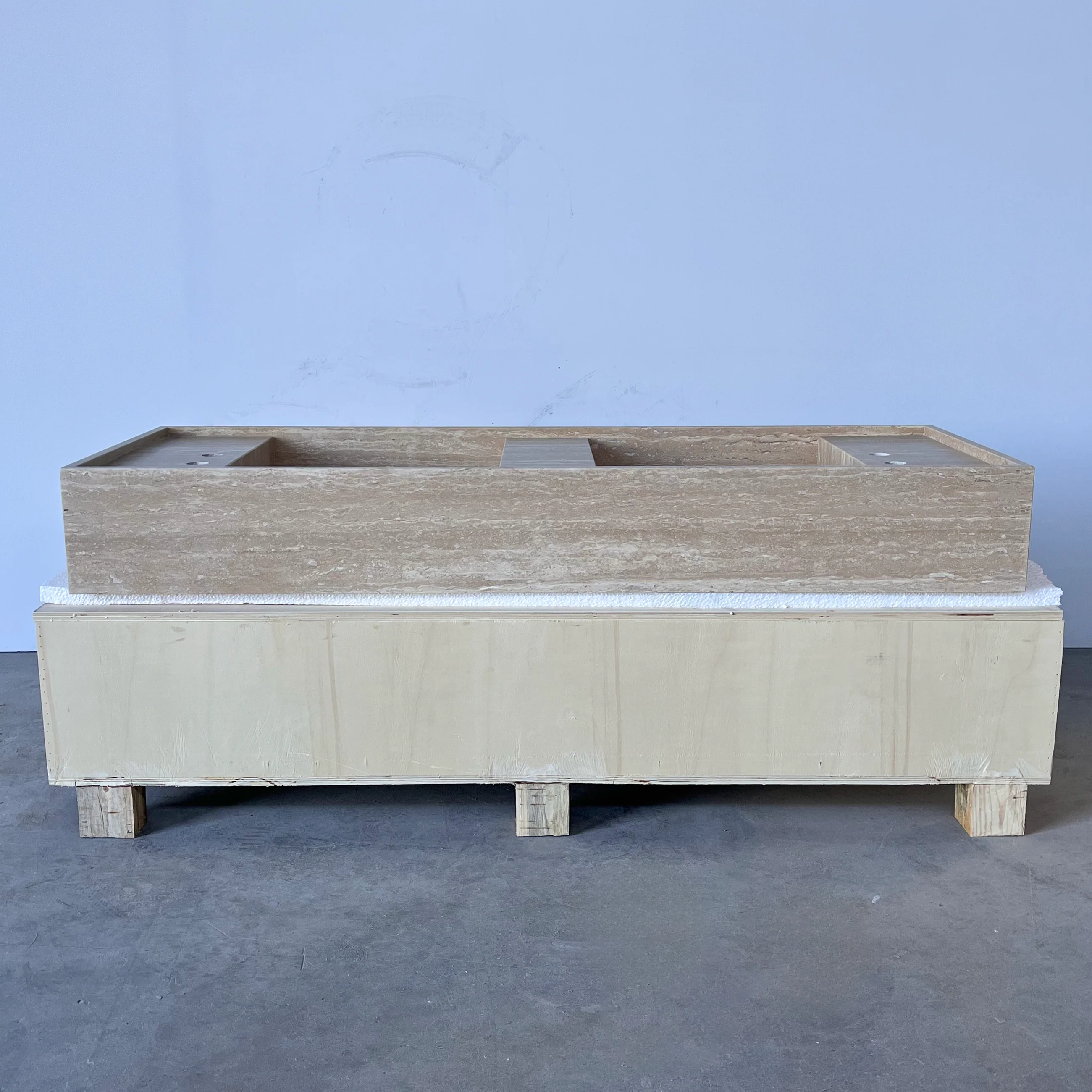 HANDCRAFTED CUSTOM TRAVERTINE SINK (TR-111) - Image 7