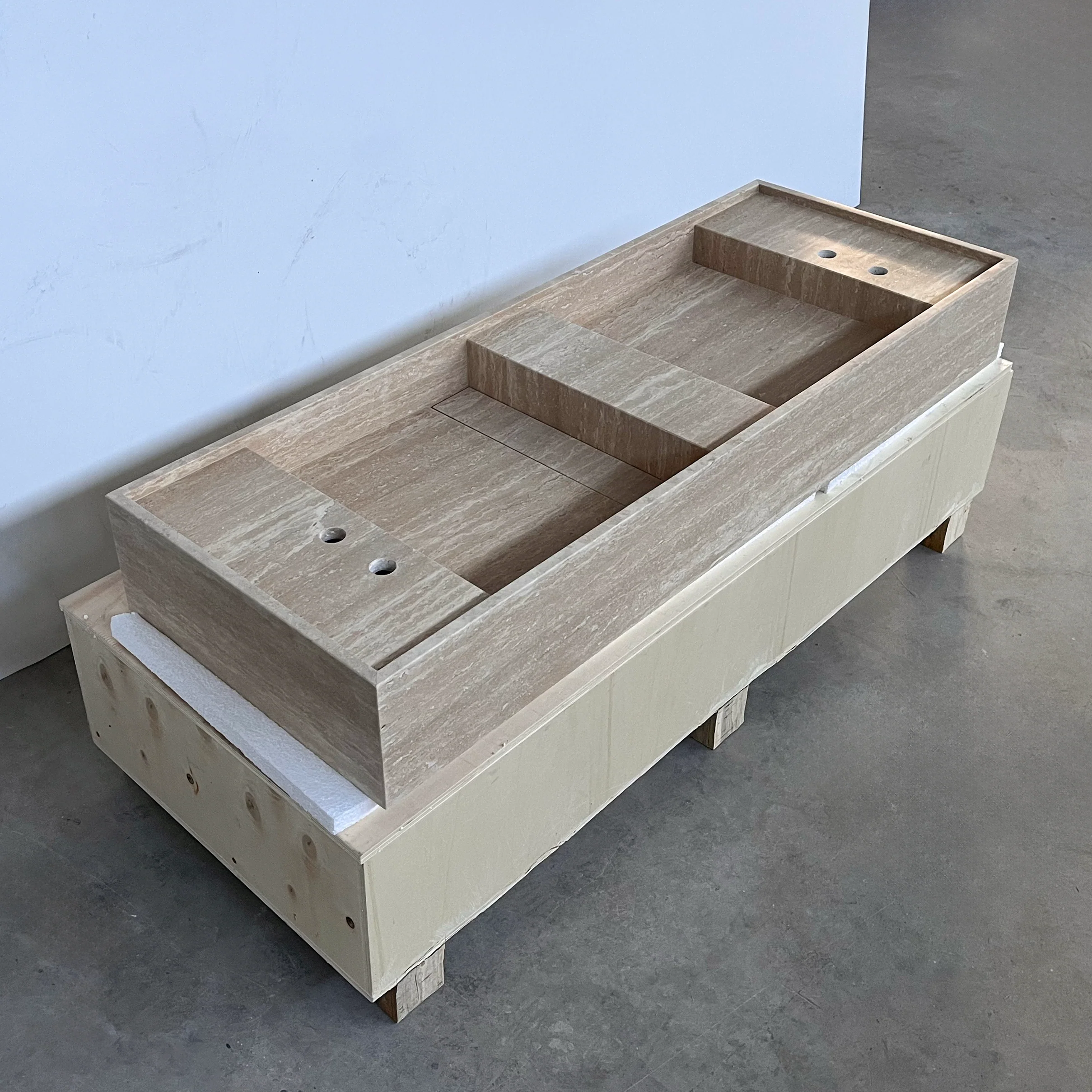 HANDCRAFTED CUSTOM TRAVERTINE SINK (TR-111) - Image 8