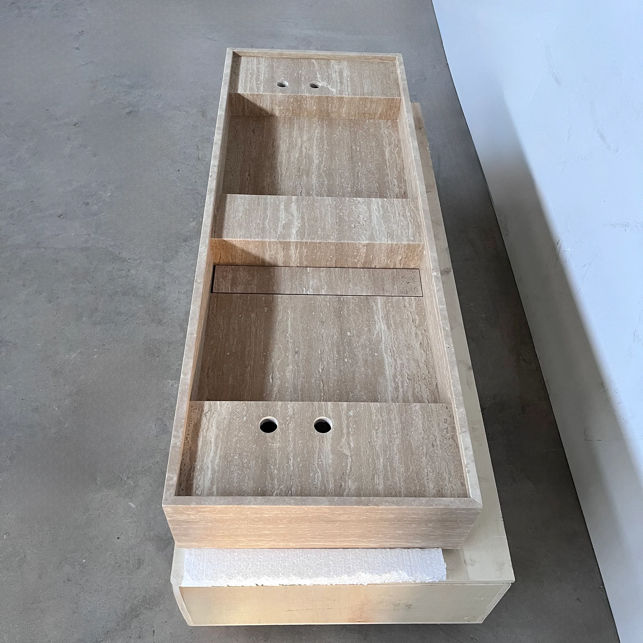 HANDCRAFTED CUSTOM TRAVERTINE SINK (TR-111) - Image 9