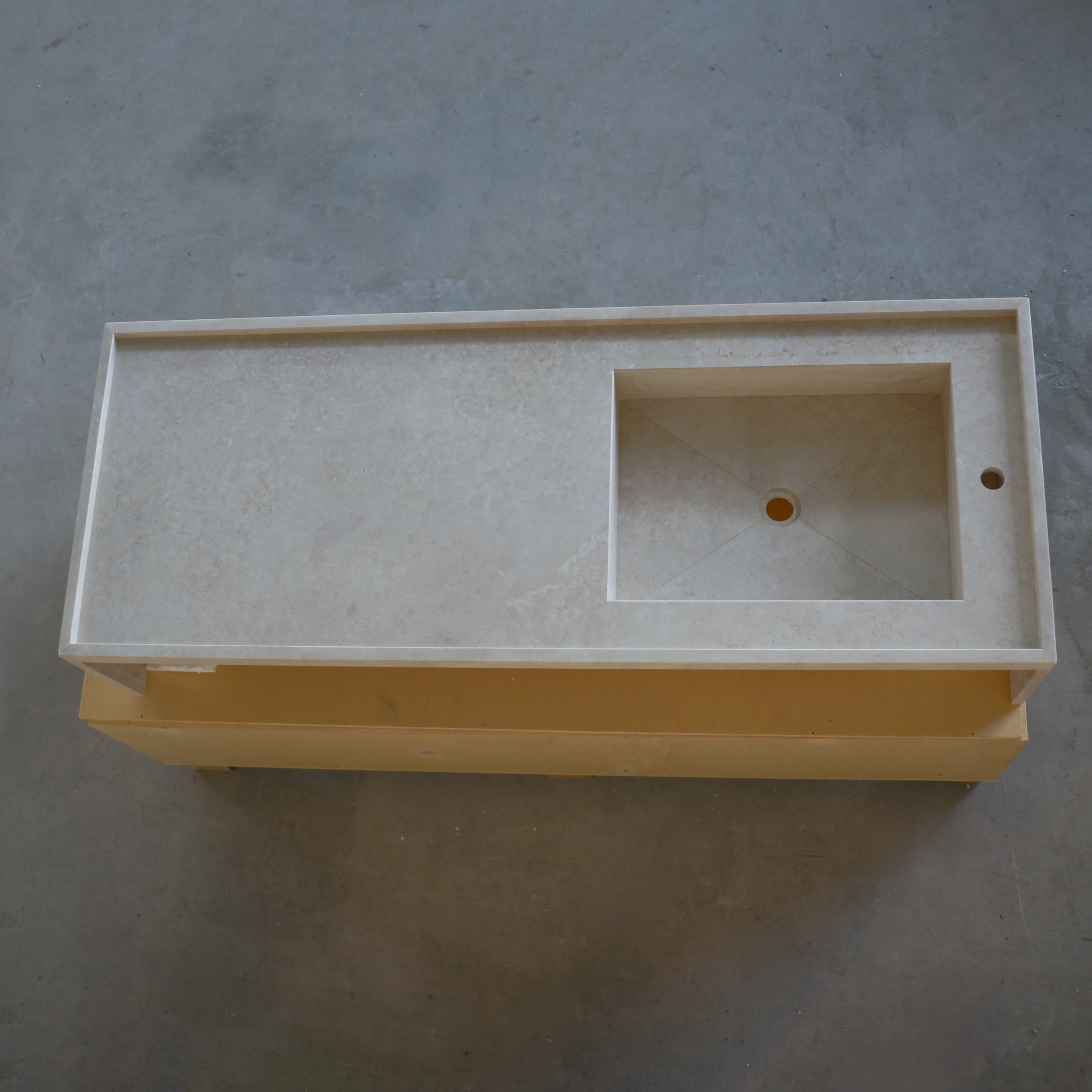 HANDCRAFTED CUSTOM TRAVERTINE SINK (TR-116) - Image 4