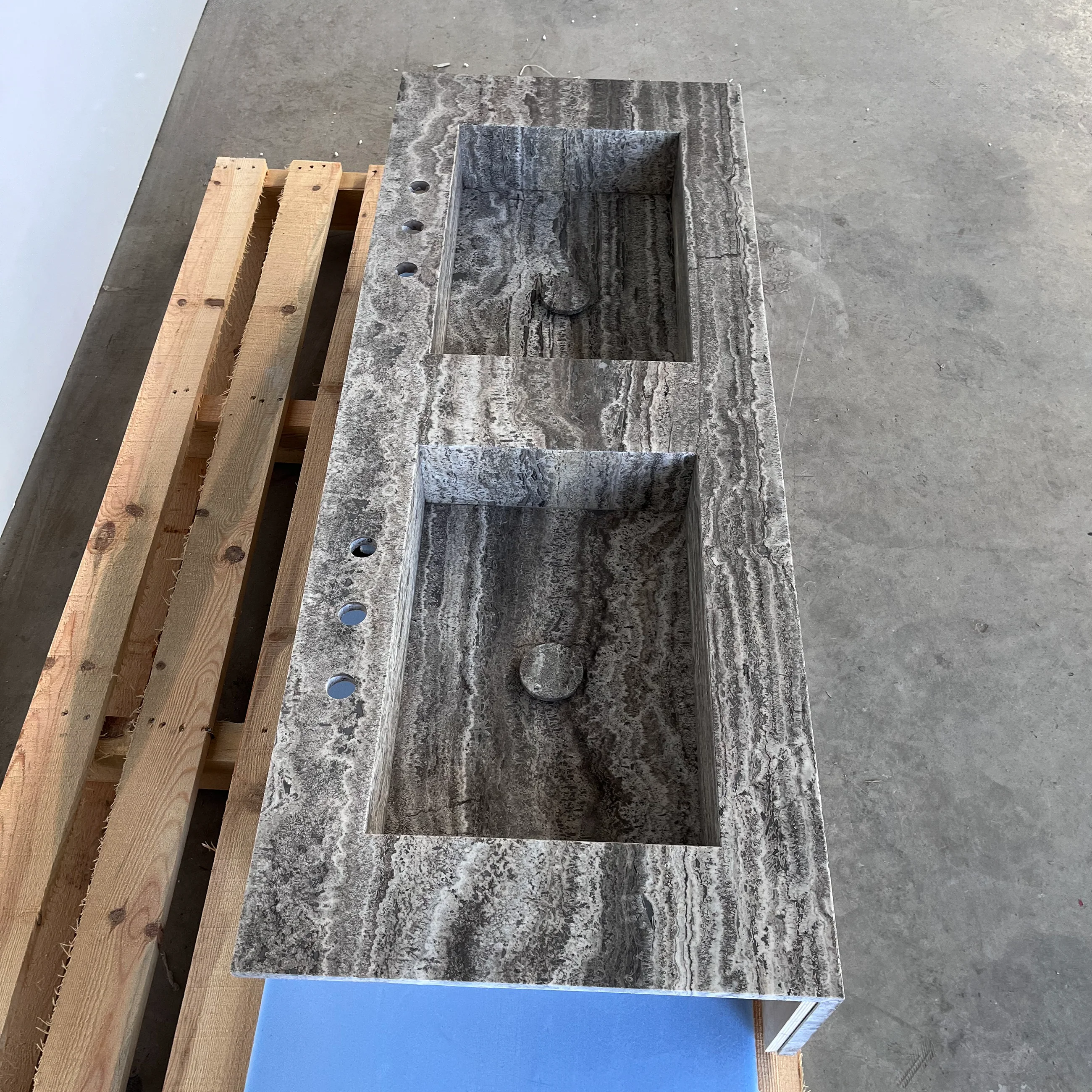HANDCRAFTED CUSTOM TRAVERTINE SINK (TR-123) - Image 6