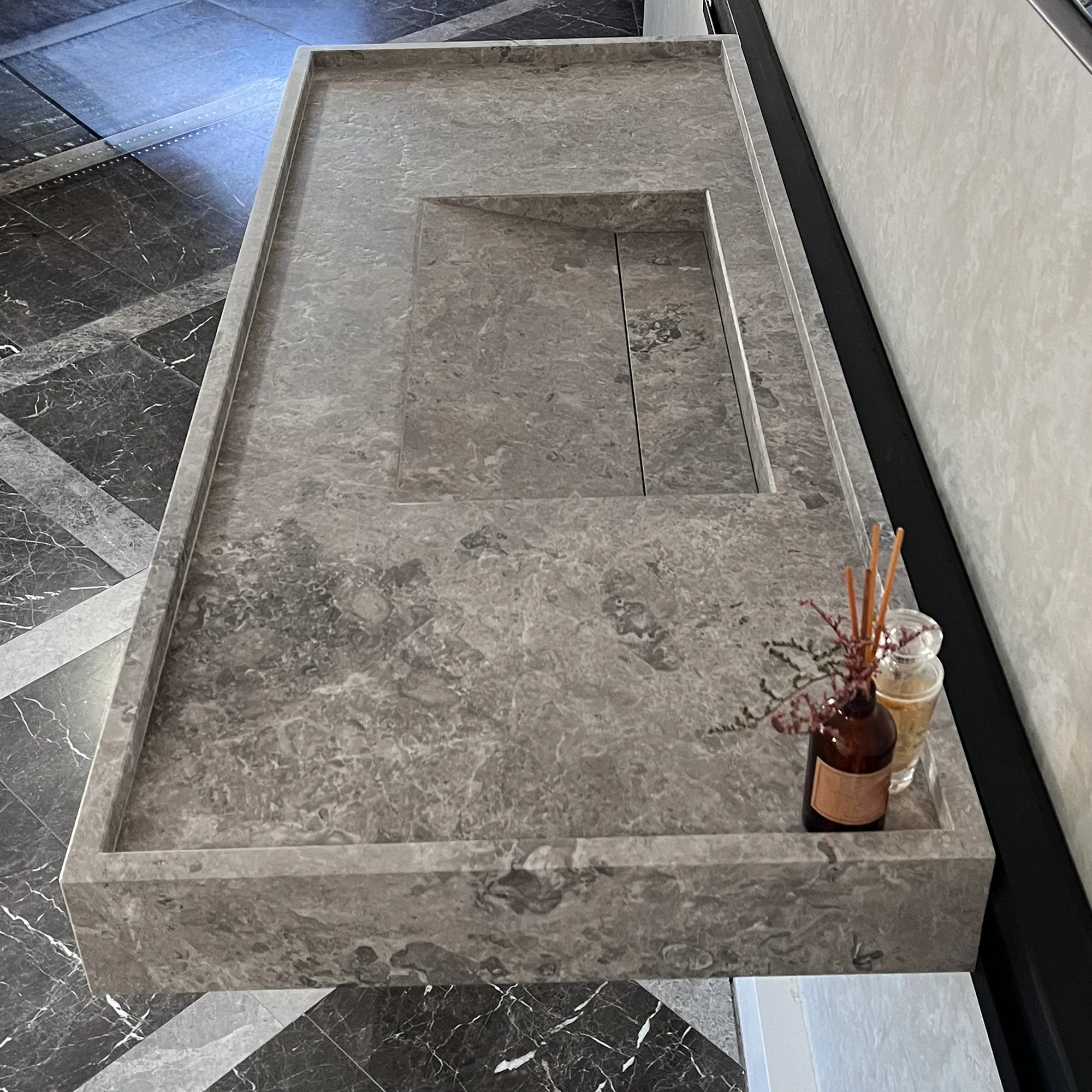 HANDCRAFTED CUSTOM TUNDRA GREY MARBLE SINK (NS-075) - Image 10