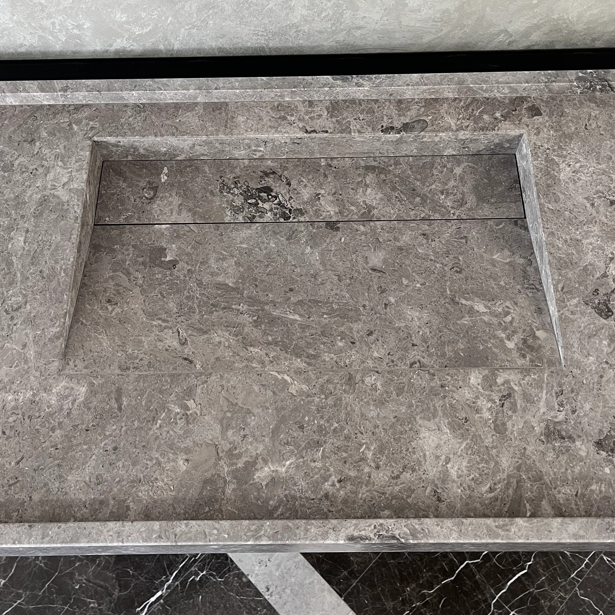 HANDCRAFTED CUSTOM TUNDRA GREY MARBLE SINK (NS-075) - Image 5