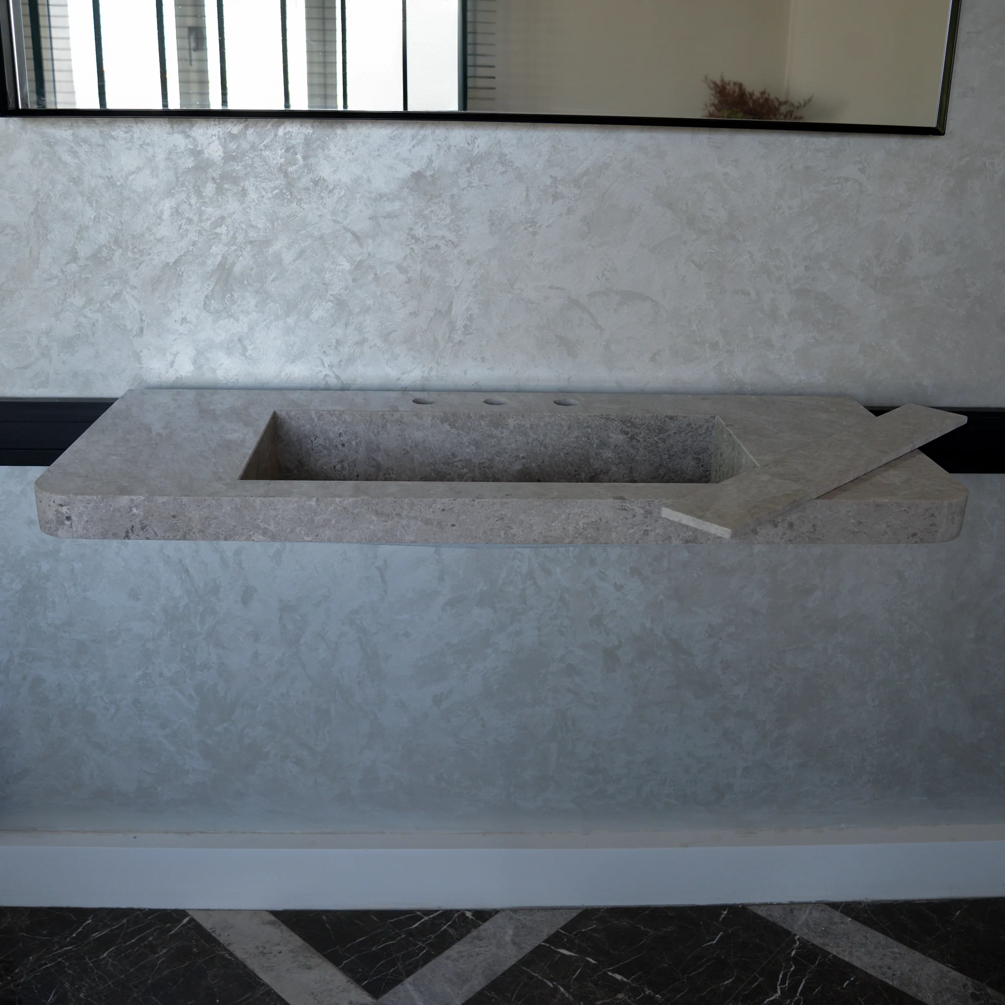 HANDCRAFTED CUSTOM TUNDRA GREY MARBLE SINK (NS-097) - Image 11