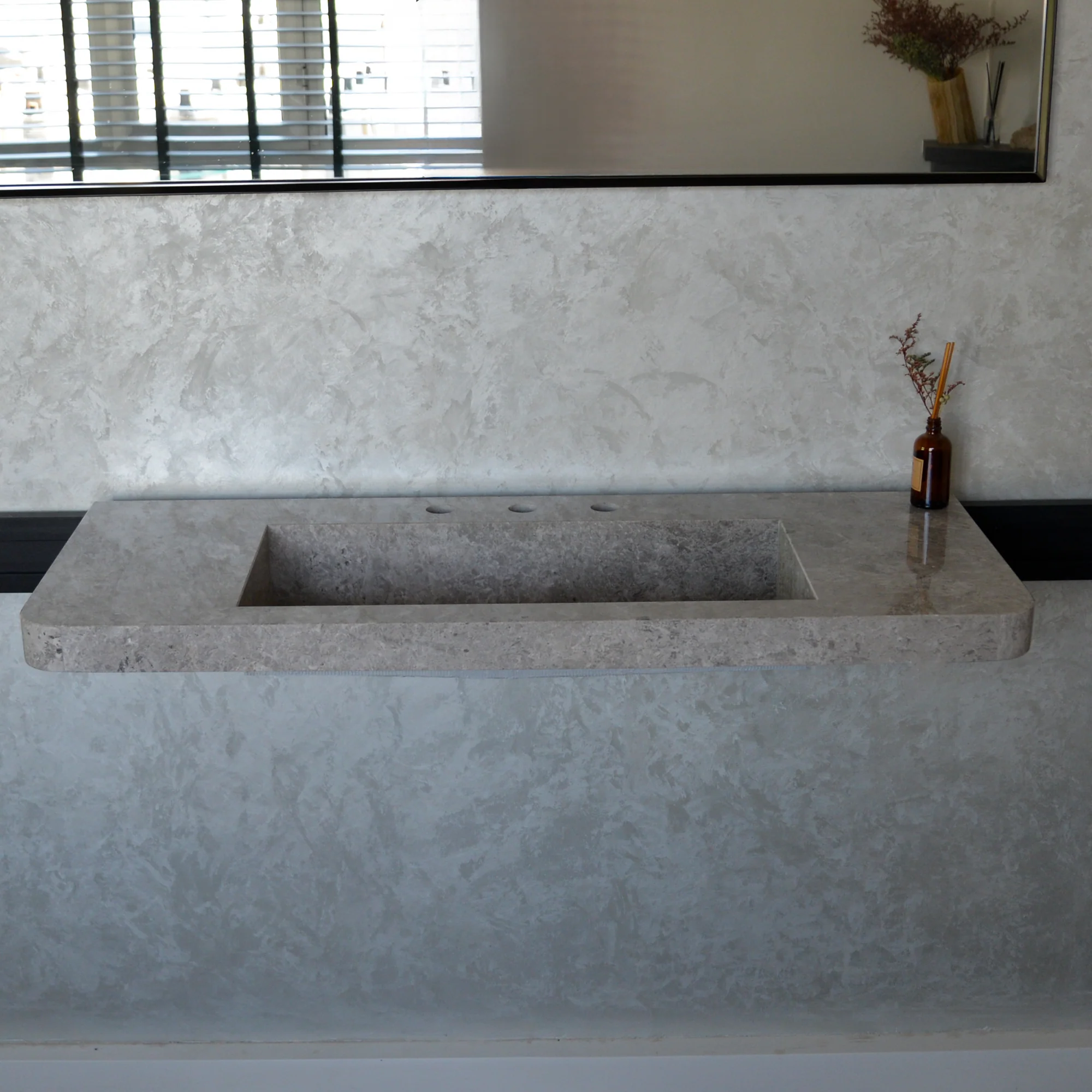 HANDCRAFTED CUSTOM TUNDRA GREY MARBLE SINK (NS-097) - Image 5