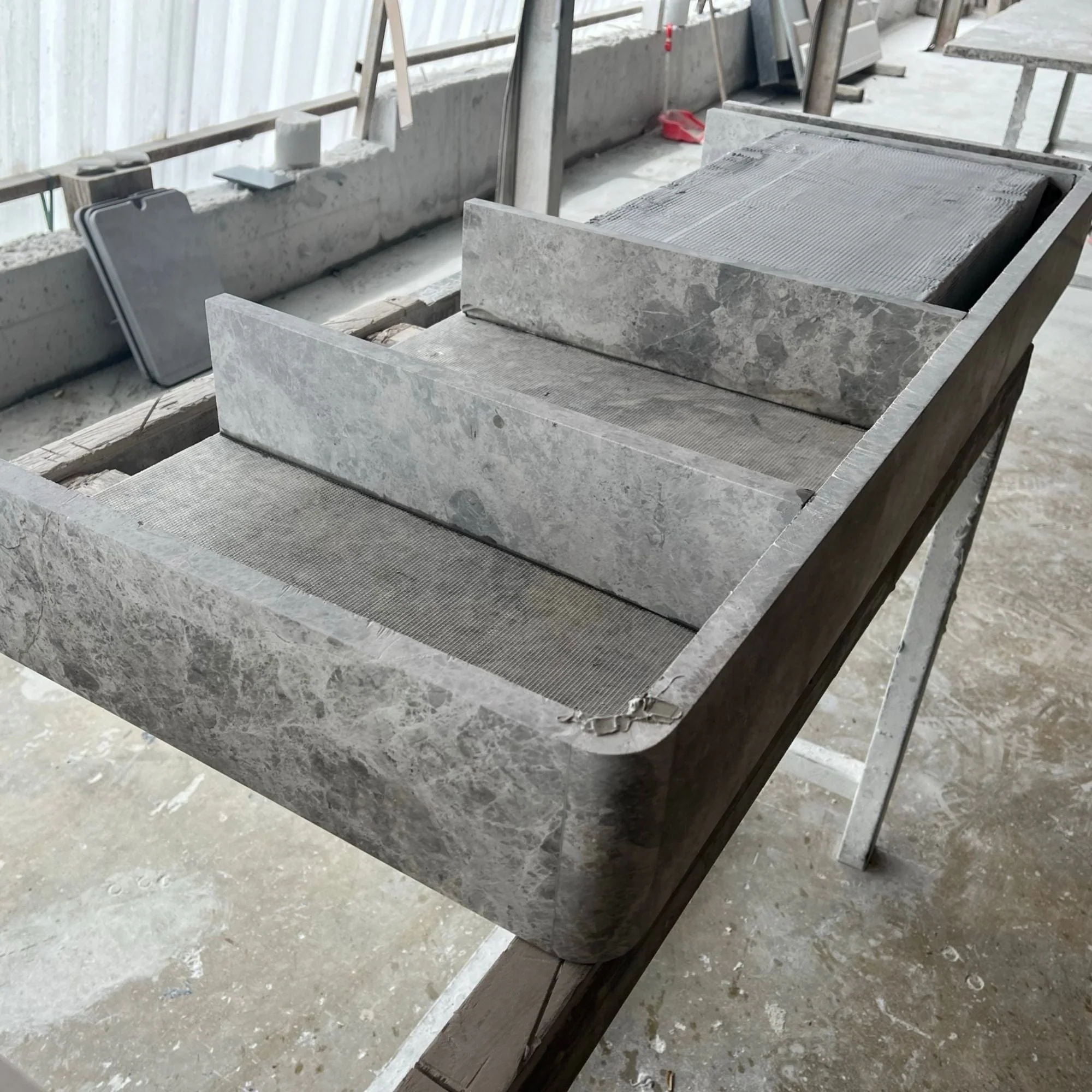 HANDCRAFTED CUSTOM TUNDRA GREY MARBLE SINK (NS-073) - Image 9
