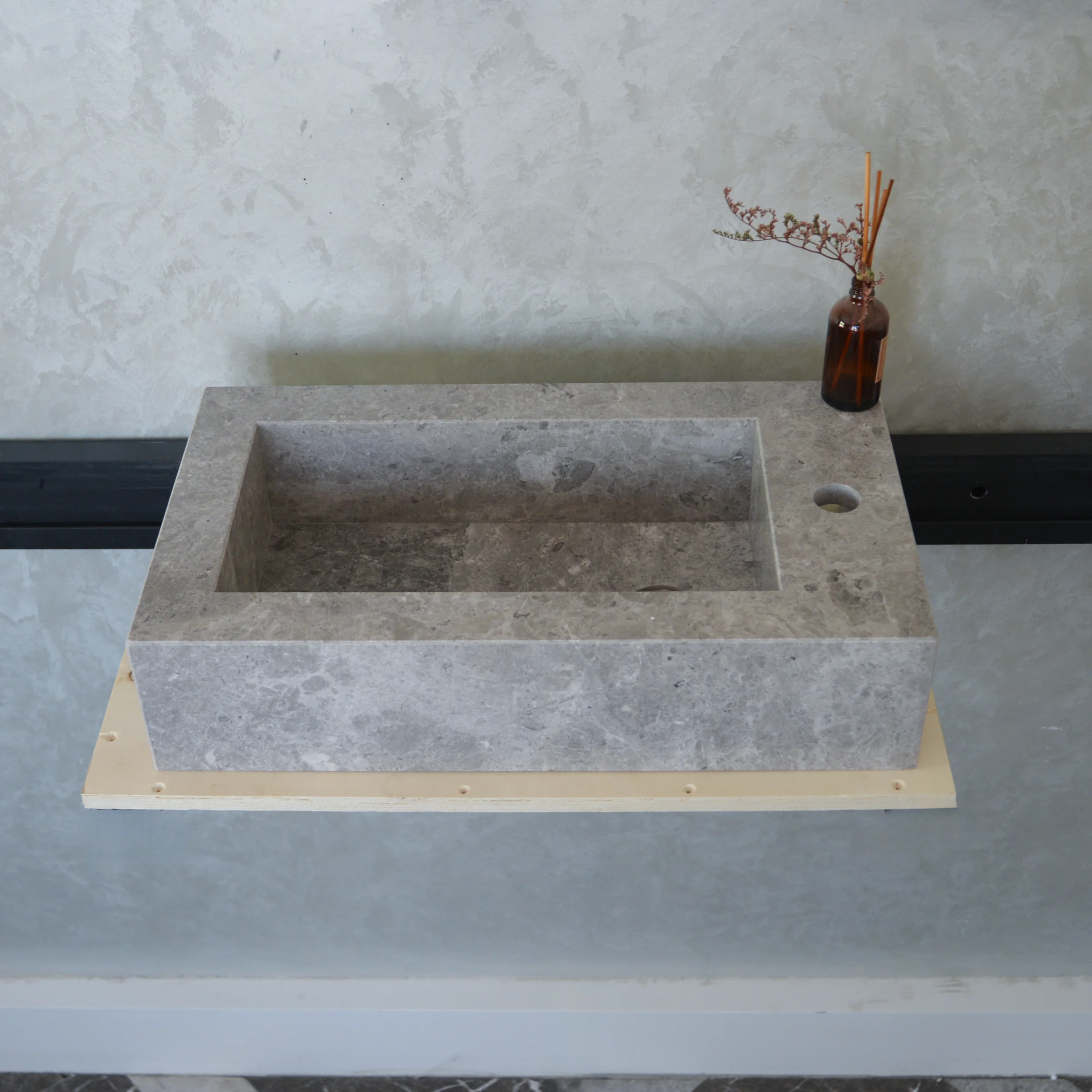 HANDCRAFTED CUSTOM TUNDRA GREY MARBLE SINK (NS-030) - Image 10
