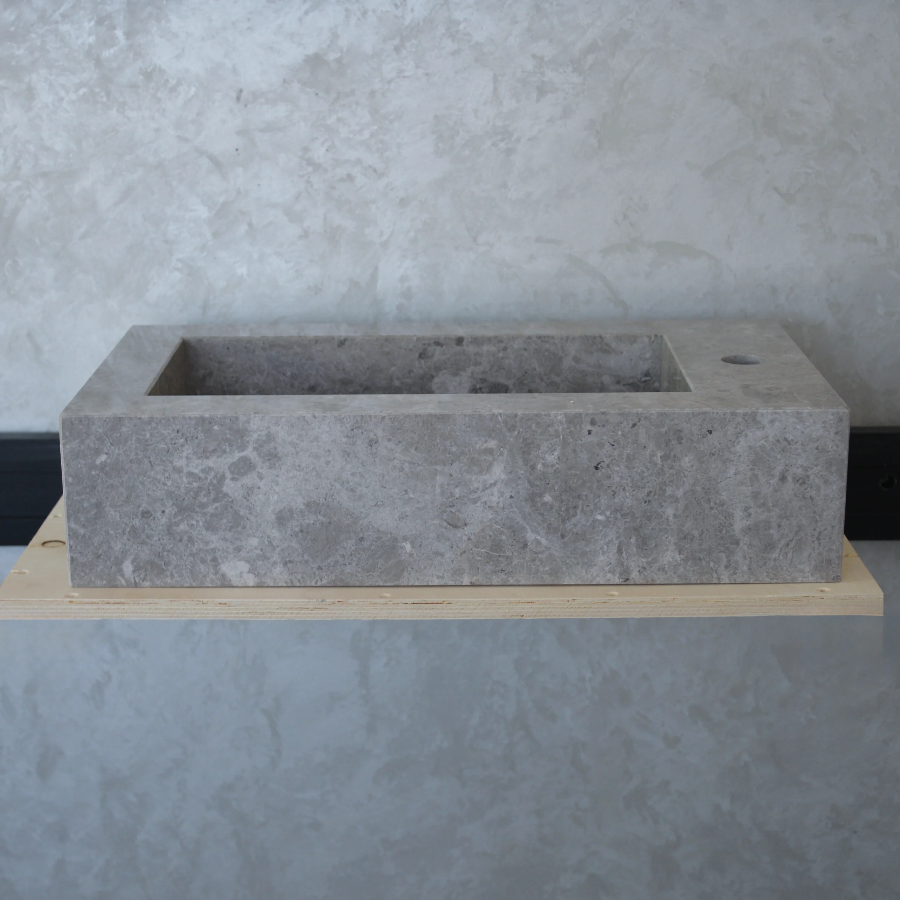 HANDCRAFTED CUSTOM TUNDRA GREY MARBLE SINK (NS-030) - Image 3