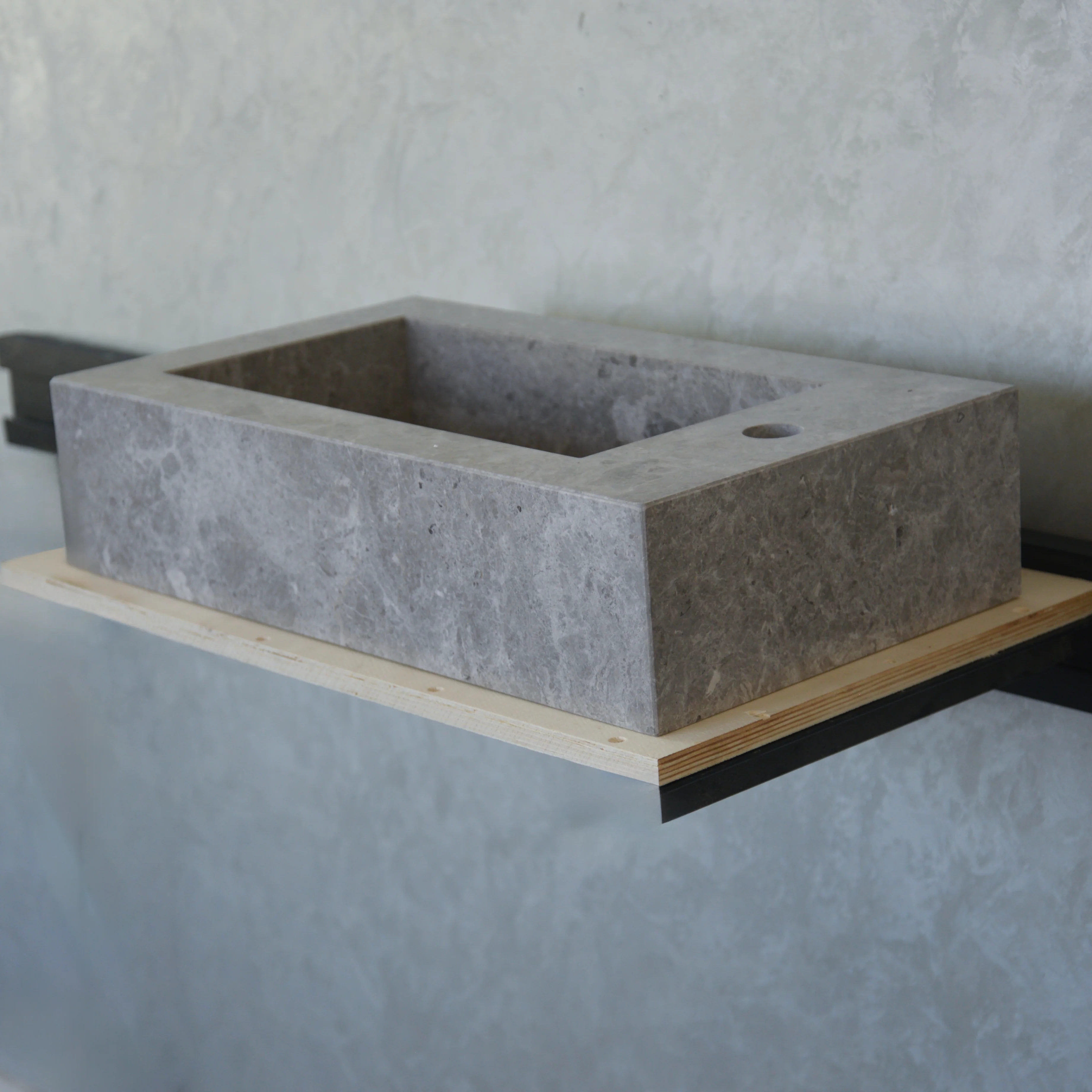 HANDCRAFTED CUSTOM TUNDRA GREY MARBLE SINK (NS-030) - Image 4