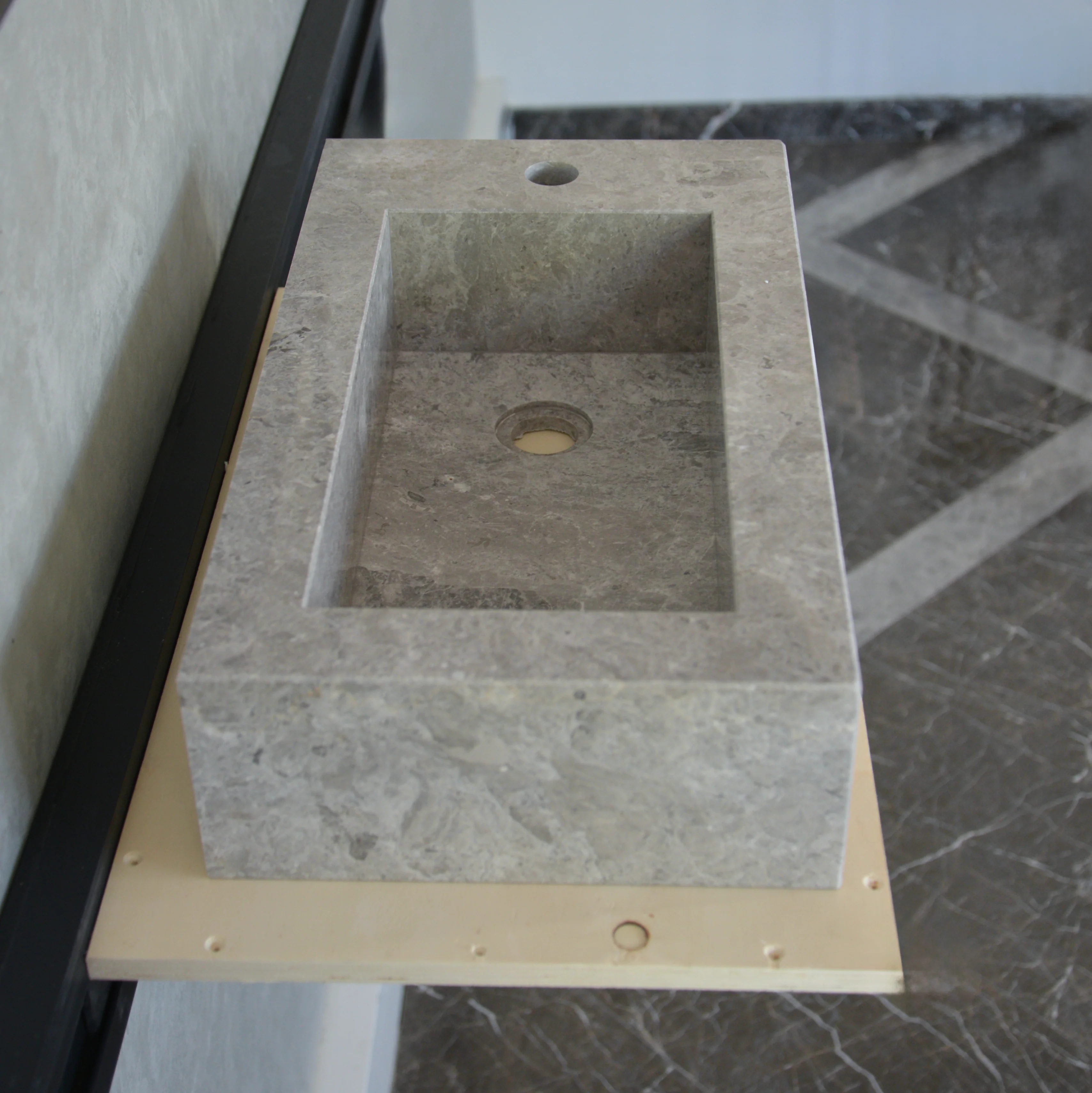 HANDCRAFTED CUSTOM TUNDRA GREY MARBLE SINK (NS-030) - Image 5