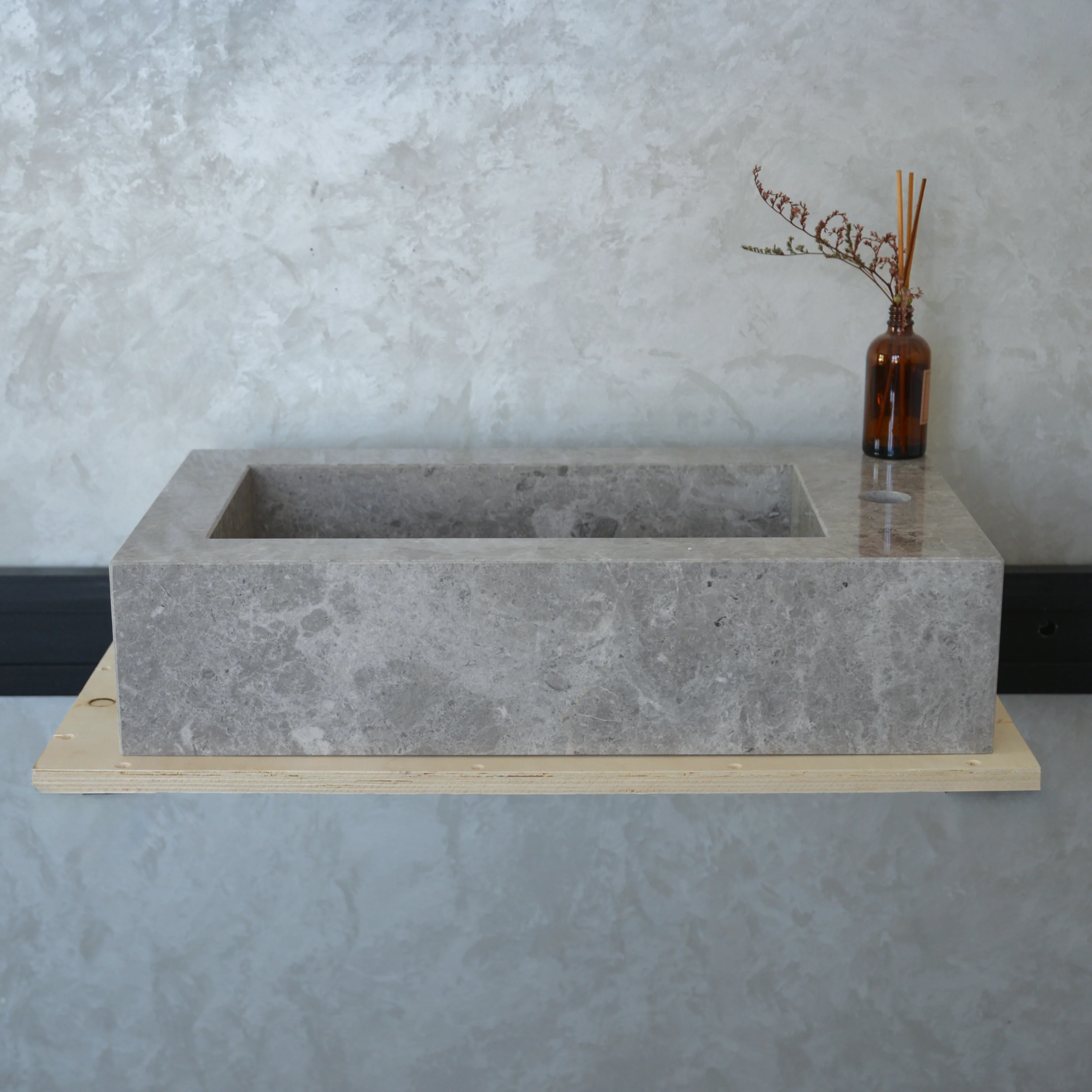 HANDCRAFTED CUSTOM TUNDRA GREY MARBLE SINK (NS-030) - Image 7