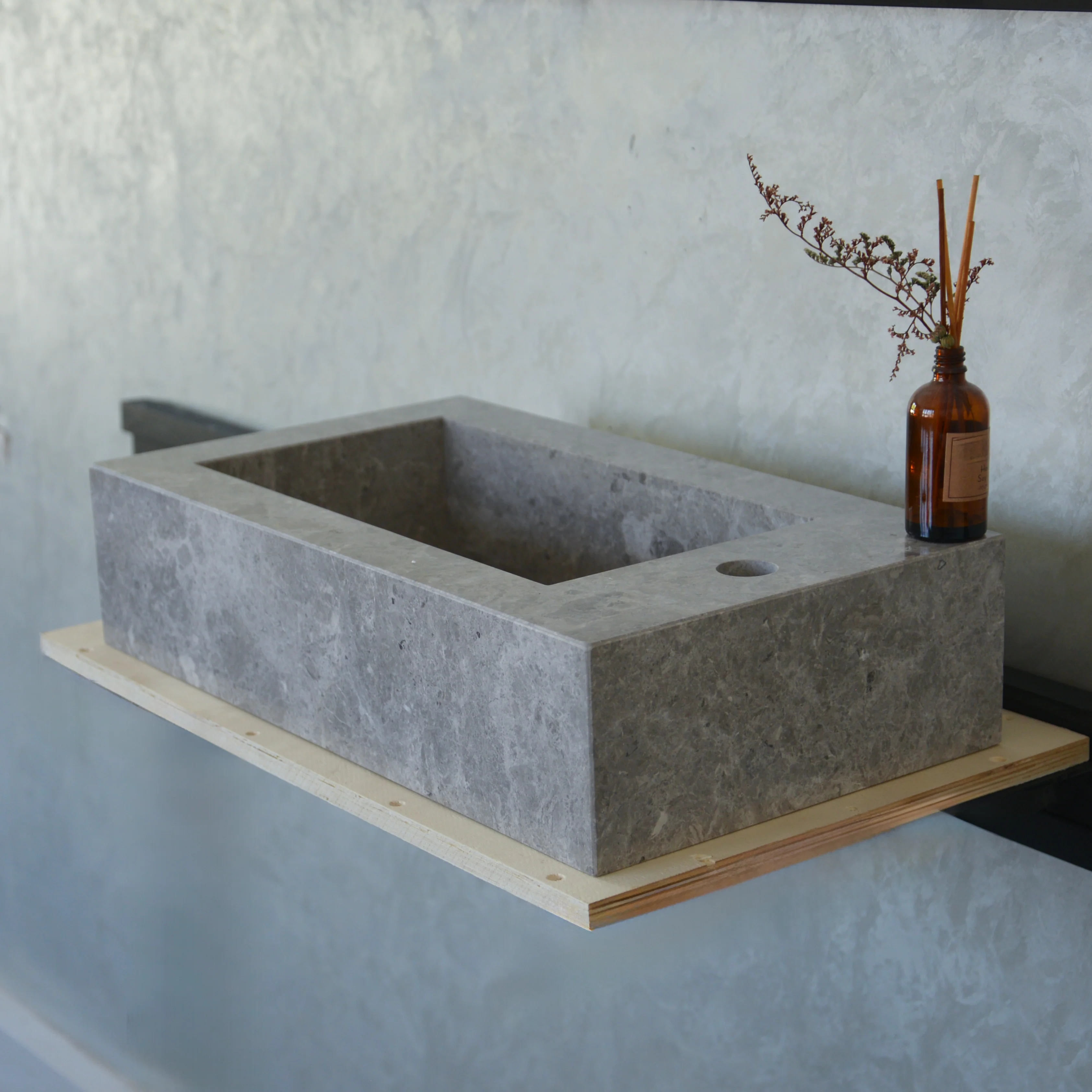 HANDCRAFTED CUSTOM TUNDRA GREY MARBLE SINK (NS-030) - Image 8