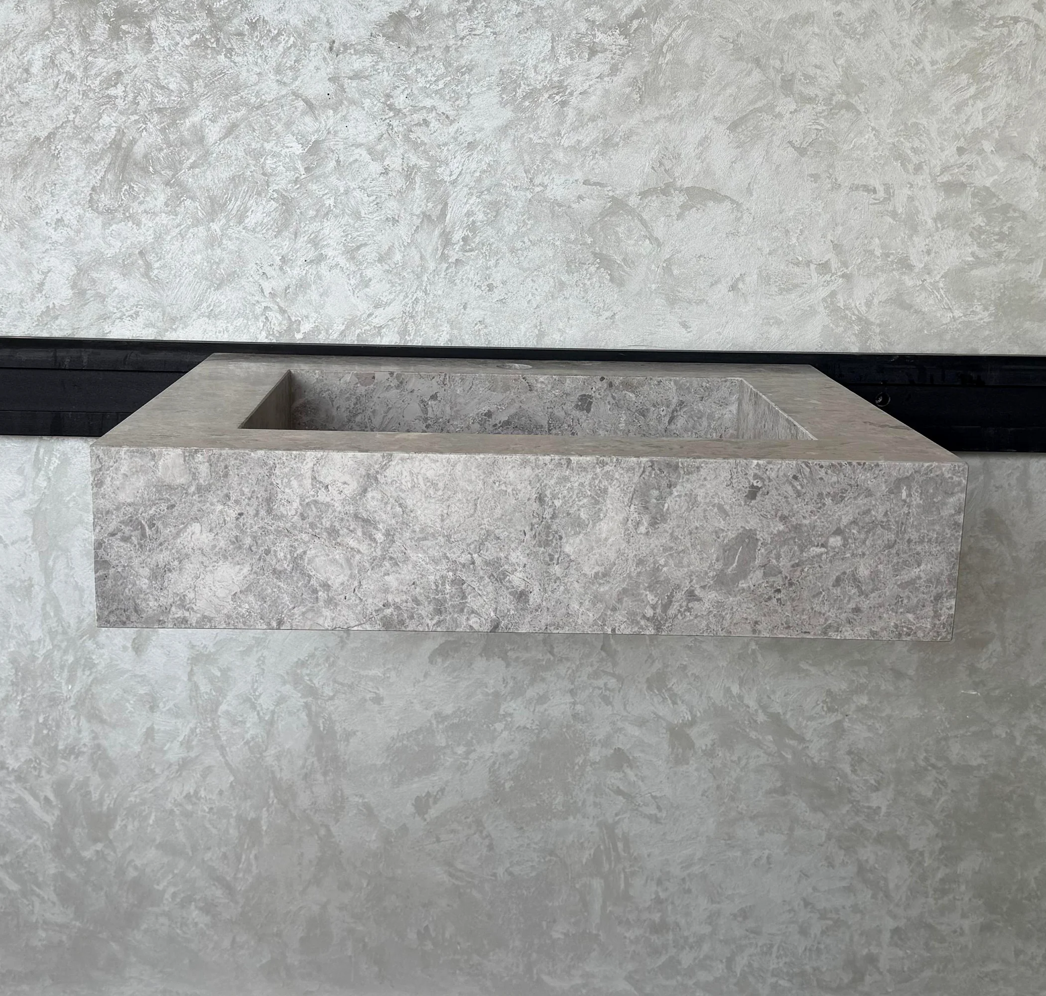 HANDCRAFTED CUSTOM TUNDRA GREY MARBLE SINK (NS-041) - Image 8
