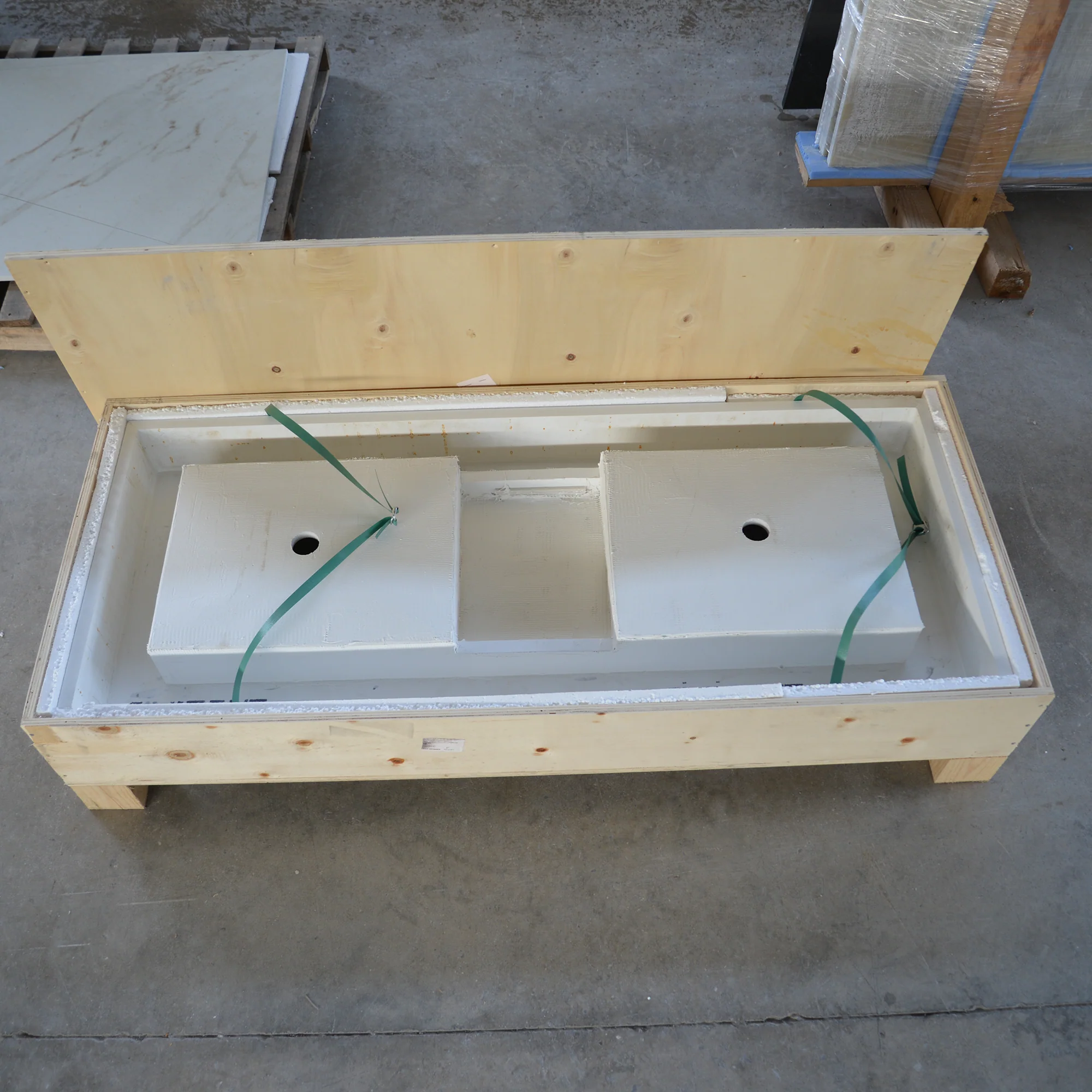 HANDCRAFTED CUSTOM WHITE QUARTZ DOUBLE SINK (QU-081) - Image 15