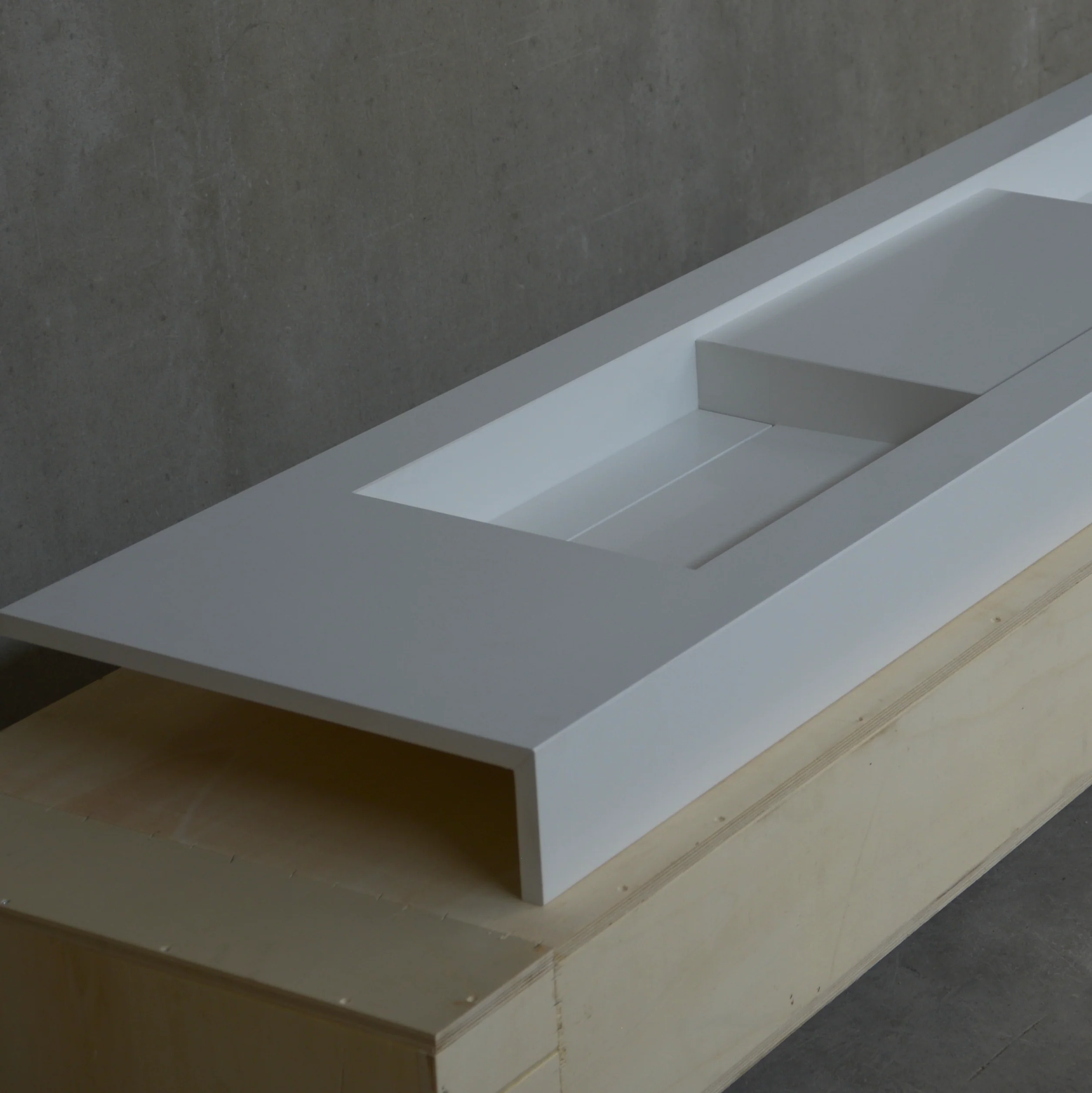 HANDCRAFTED CUSTOM WHITE QUARTZ DOUBLE SINK (QU-121) - Image 3