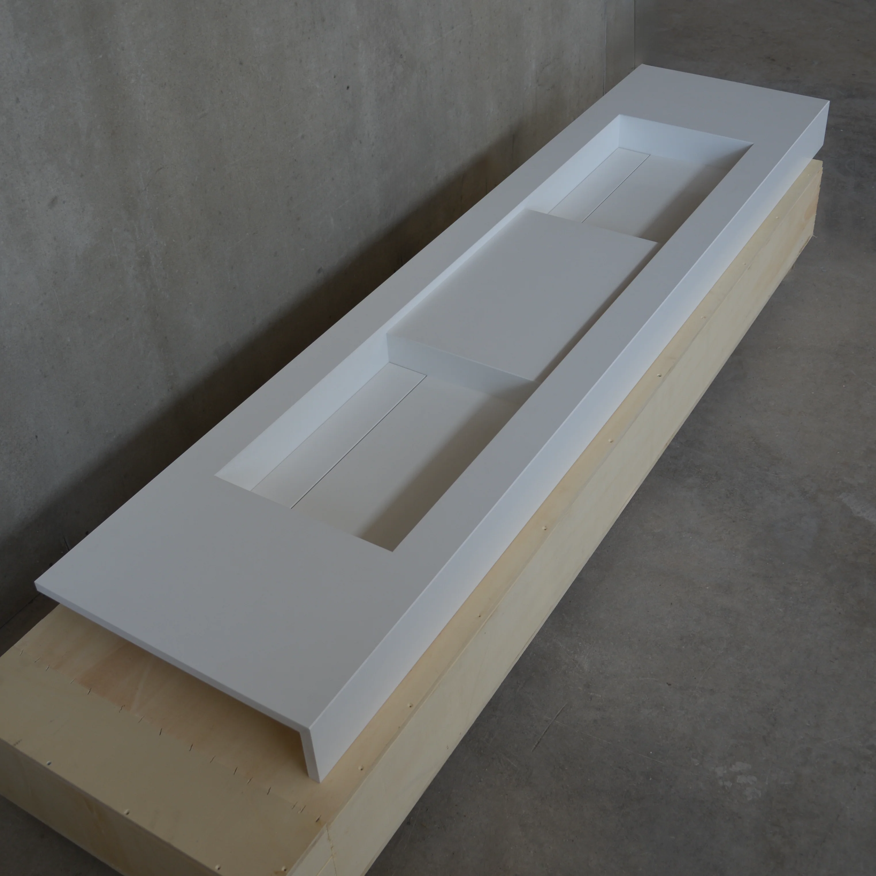 HANDCRAFTED CUSTOM WHITE QUARTZ DOUBLE SINK (QU-121) - Image 5