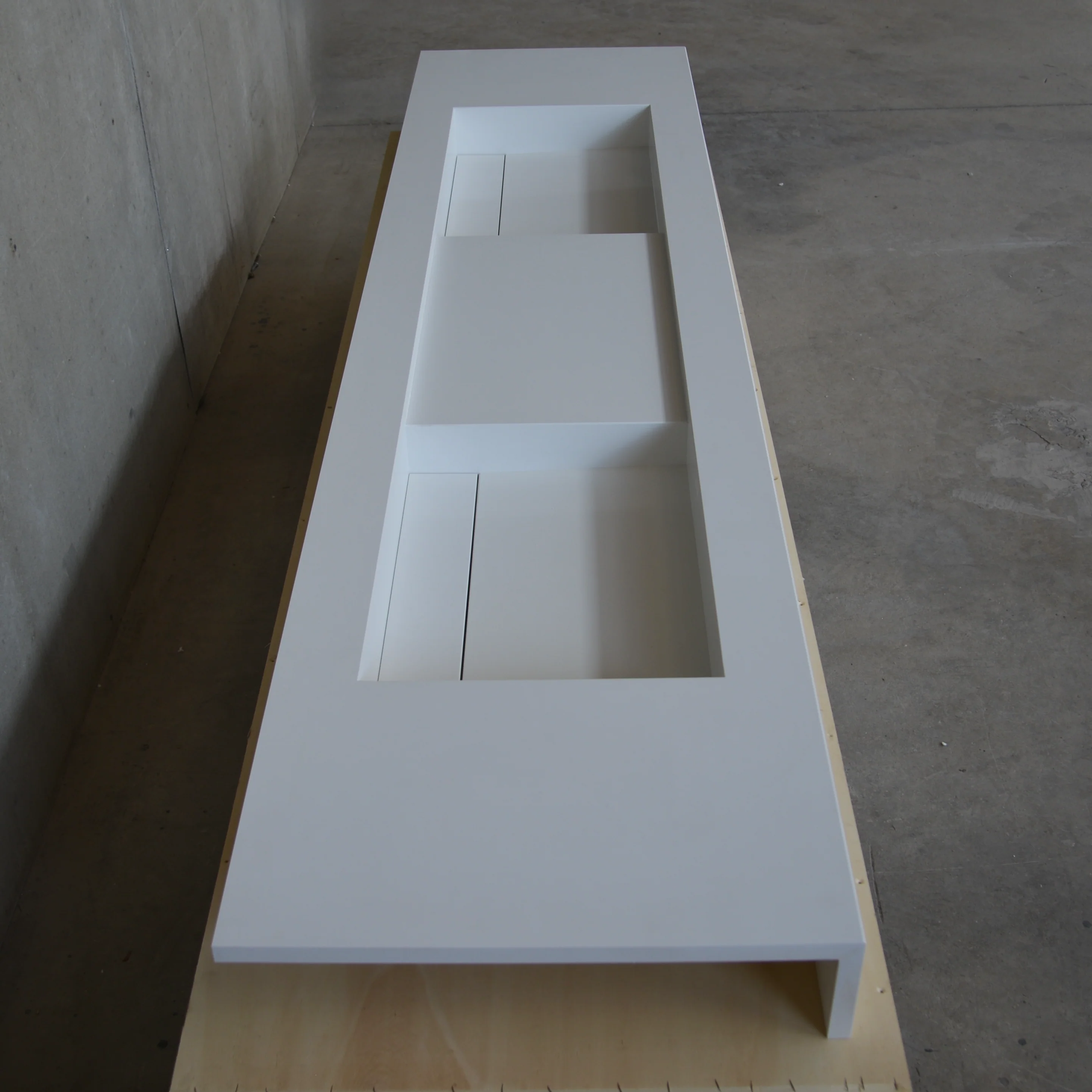 HANDCRAFTED CUSTOM WHITE QUARTZ DOUBLE SINK (QU-121) - Image 6